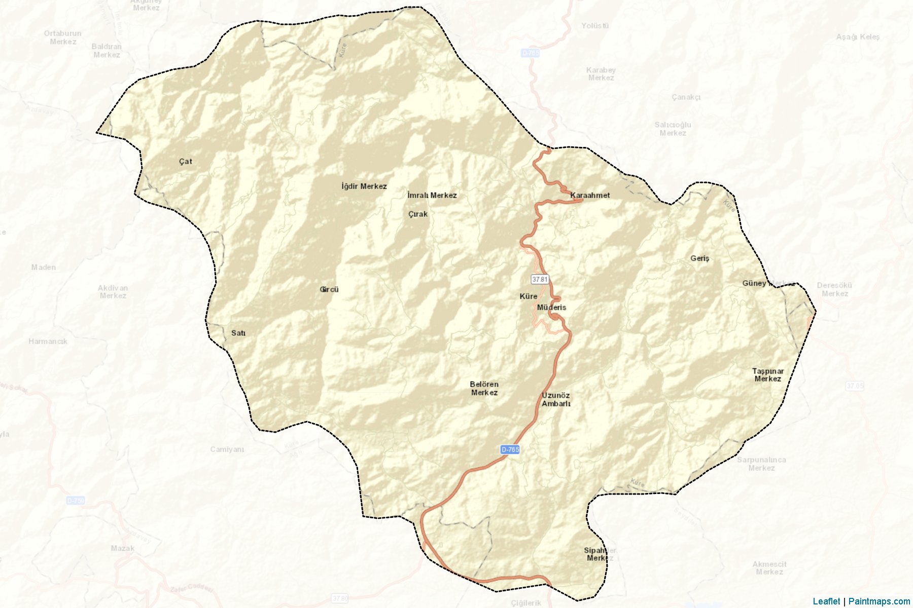 Muestras de recorte de mapas Küre (Kastamonu)-2