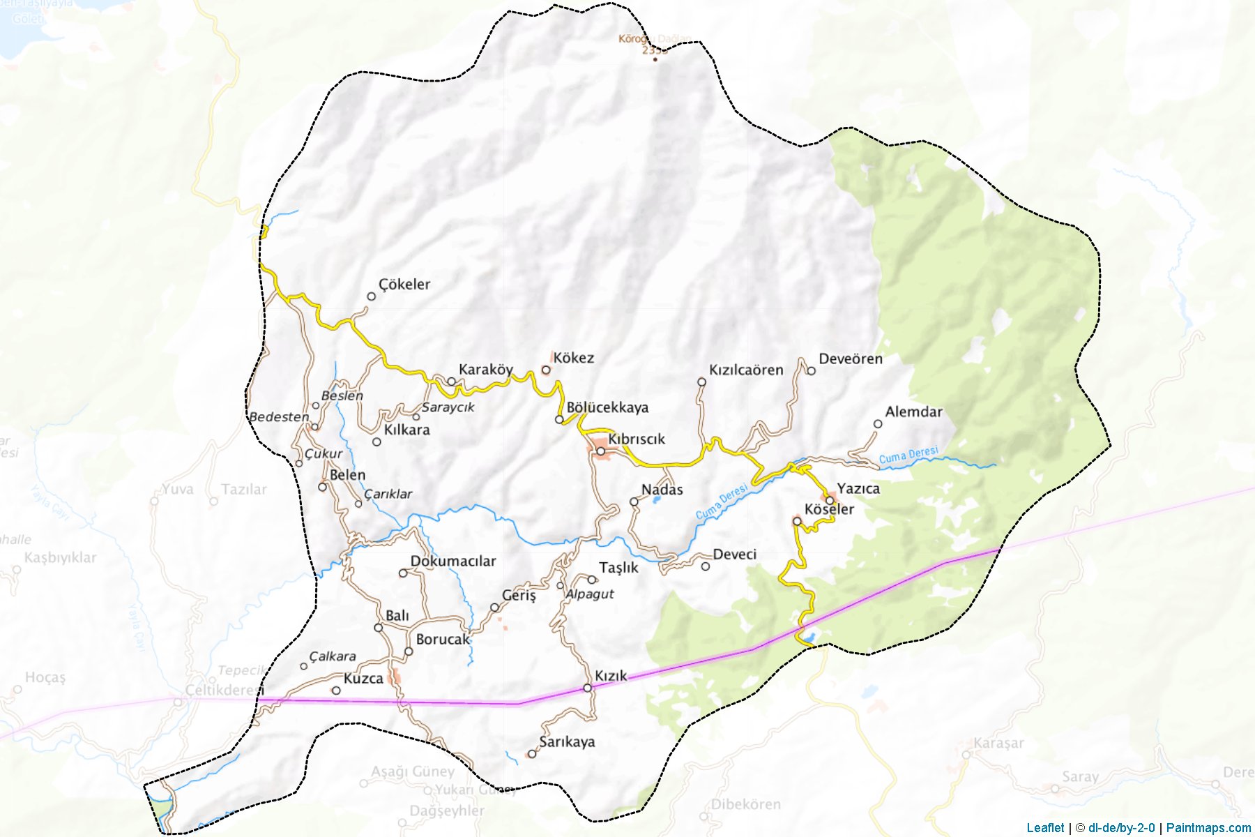 Muestras de recorte de mapas Kıbrıscık (Bolu)-1