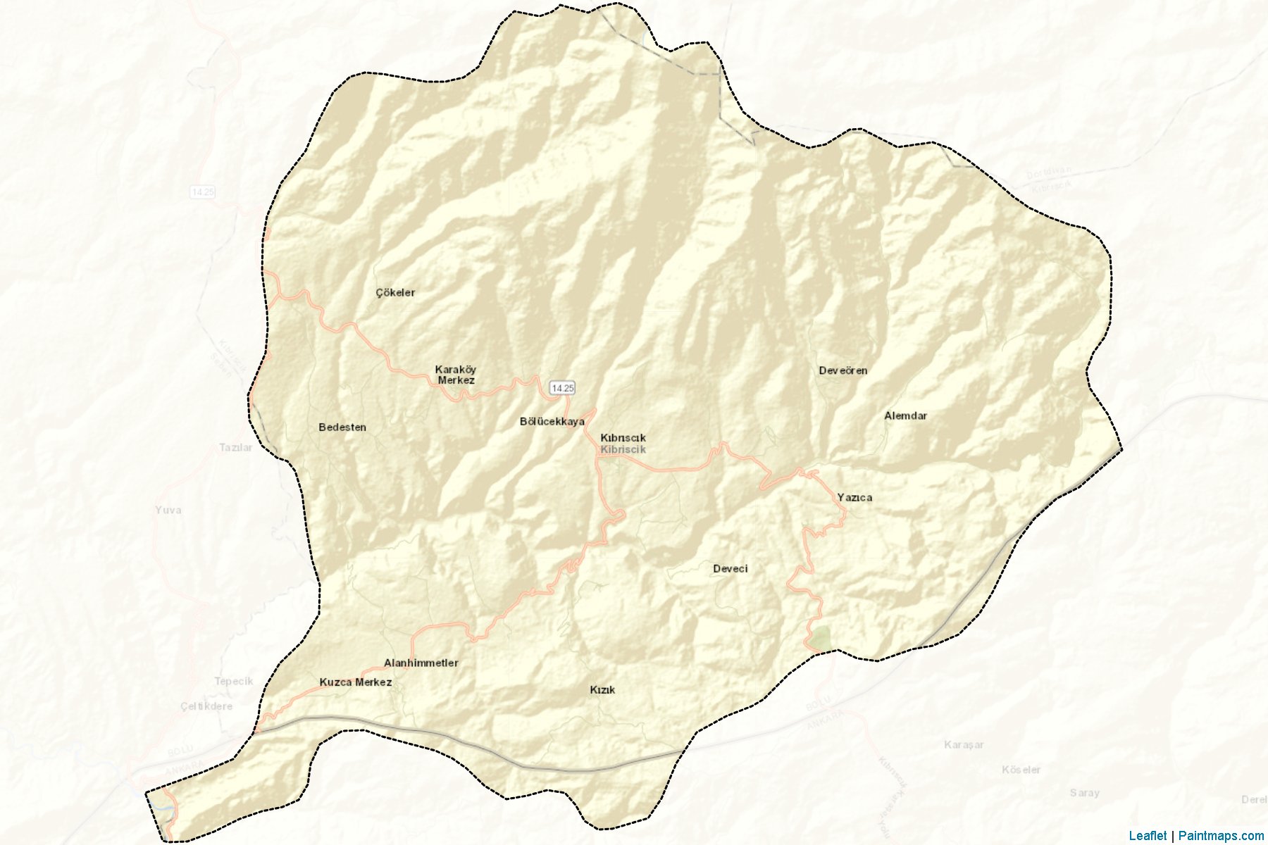 Muestras de recorte de mapas Kıbrıscık (Bolu)-2