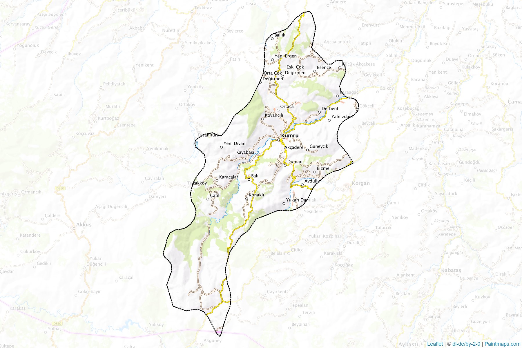 Kumru (Ordu) Haritası Örnekleri-1