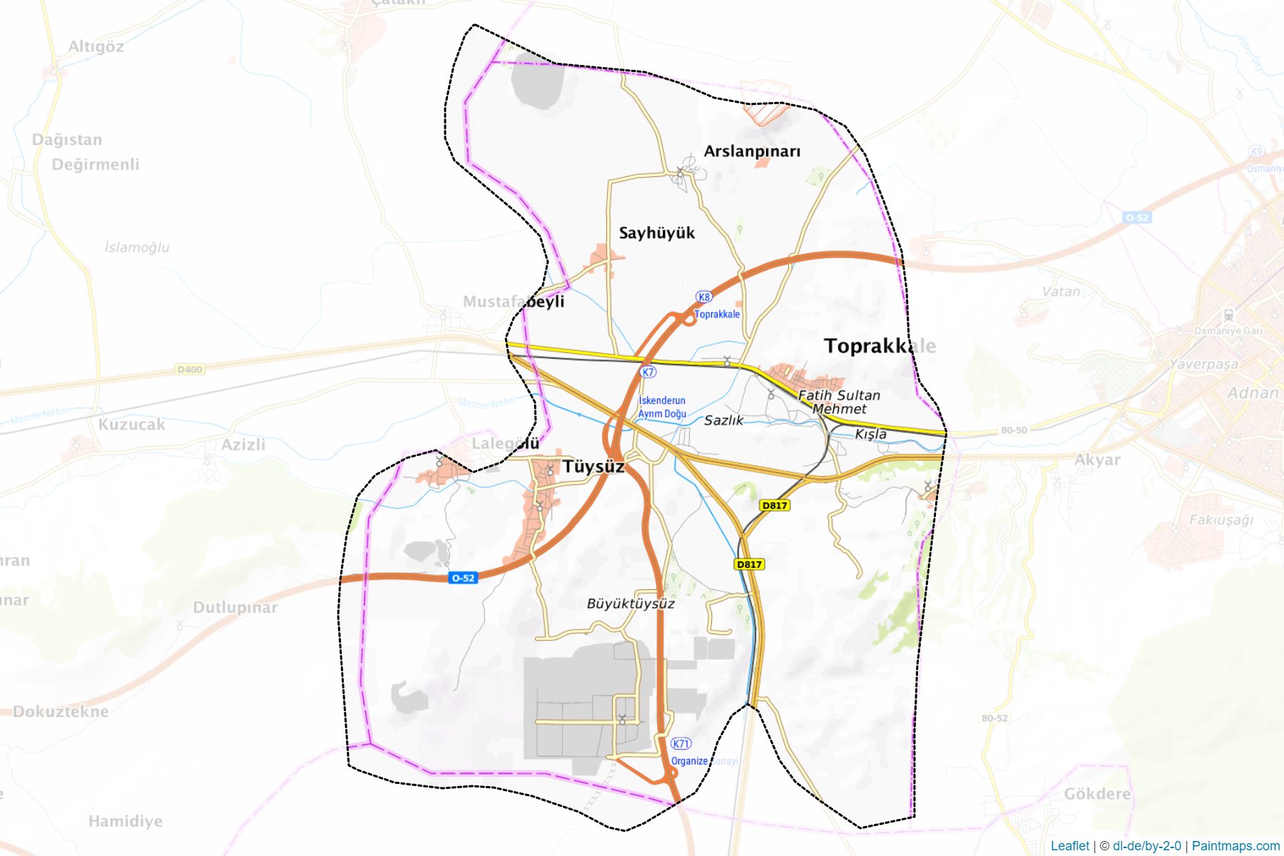 Muestras de recorte de mapas Toprakkale (Osmaniye)-1