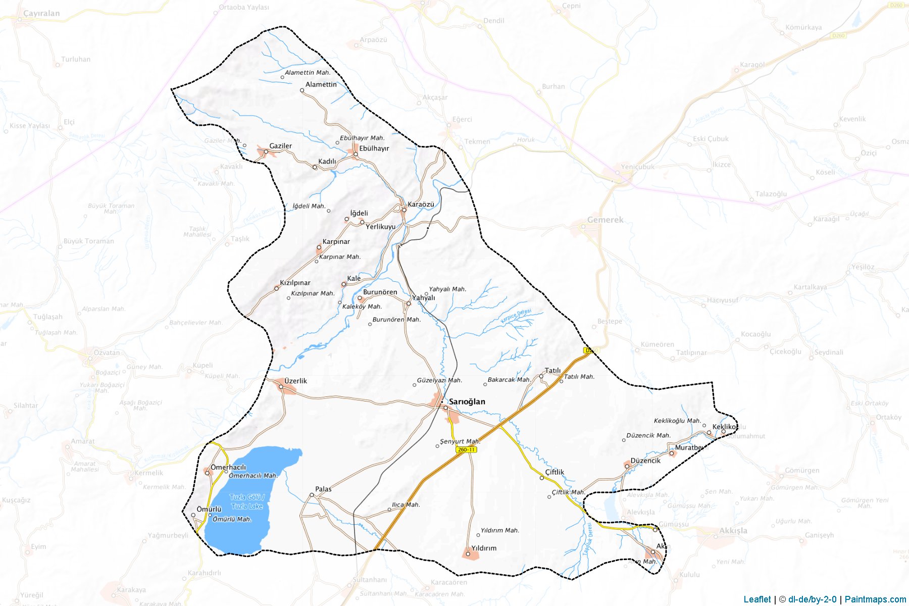 Muestras de recorte de mapas Sarıoğlan (Kayseri)-1