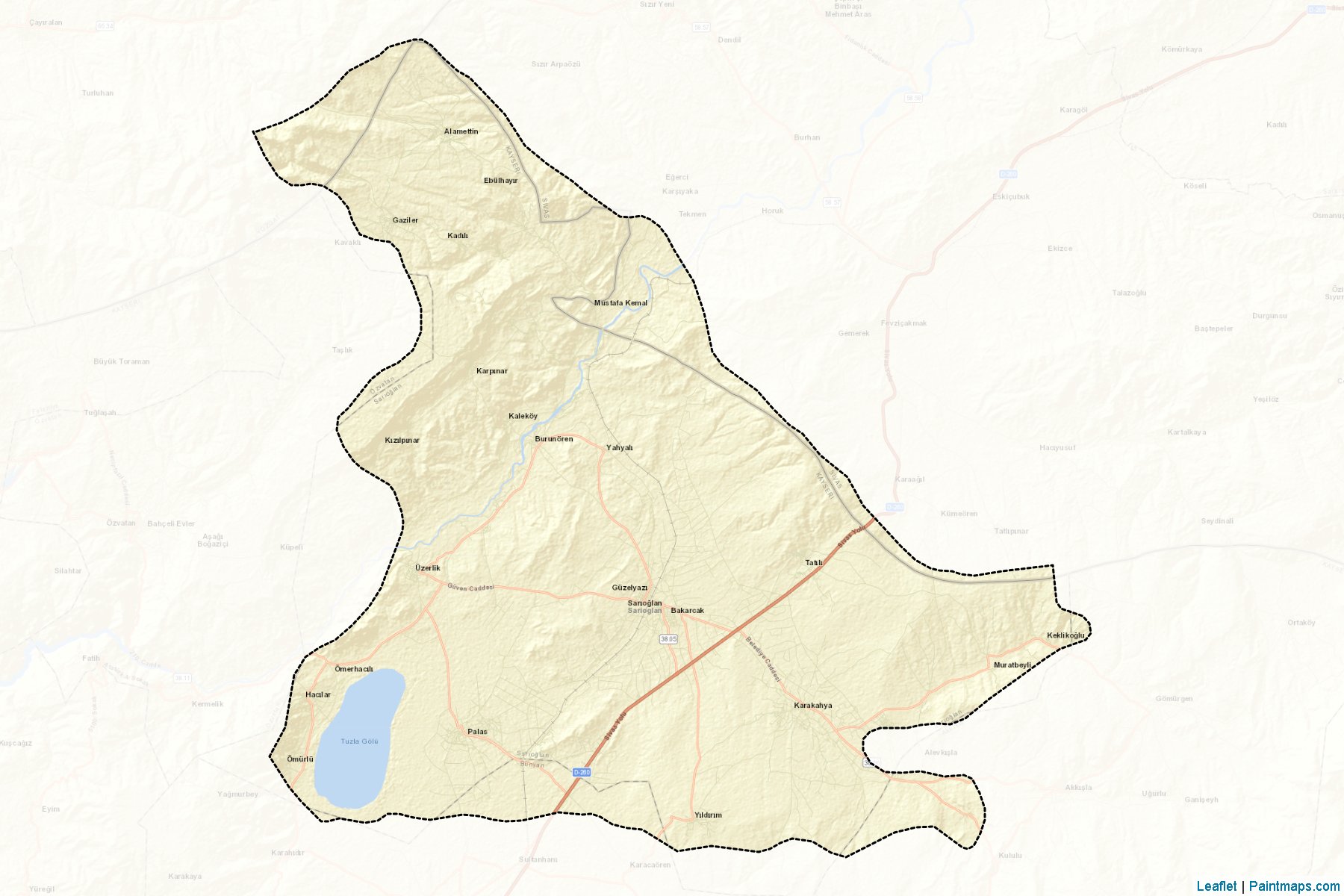 Muestras de recorte de mapas Sarıoğlan (Kayseri)-2