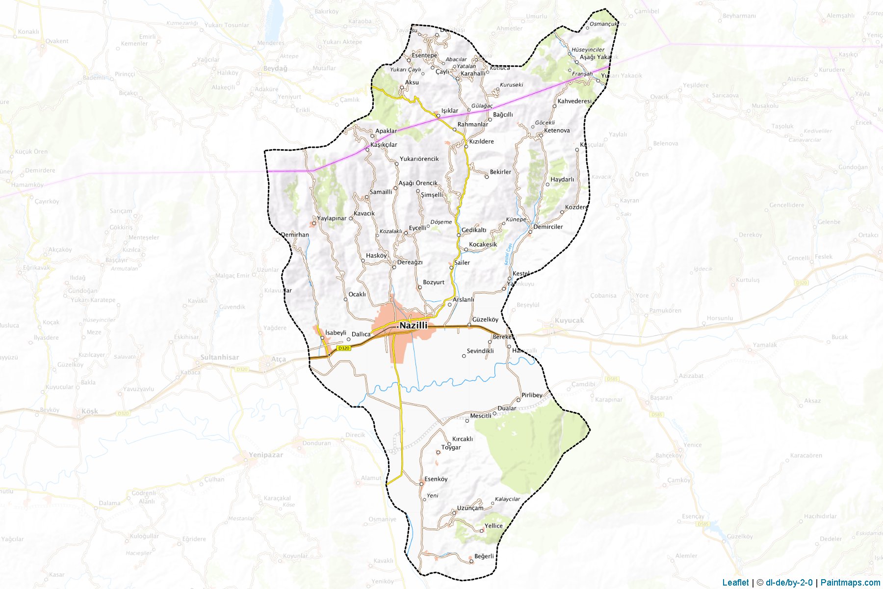 Muestras de recorte de mapas Nazilli (Aydin)-1