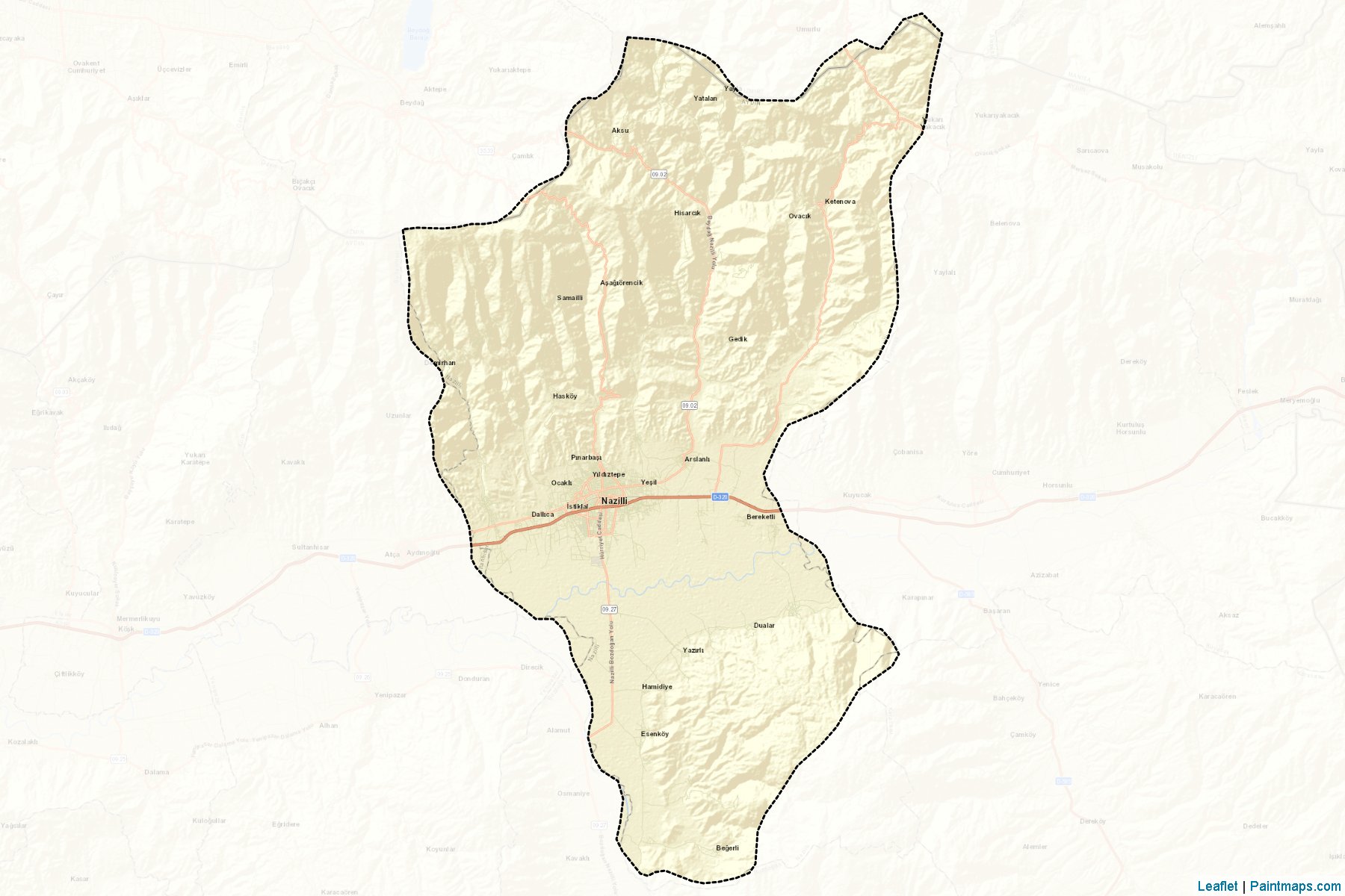 Muestras de recorte de mapas Nazilli (Aydin)-2