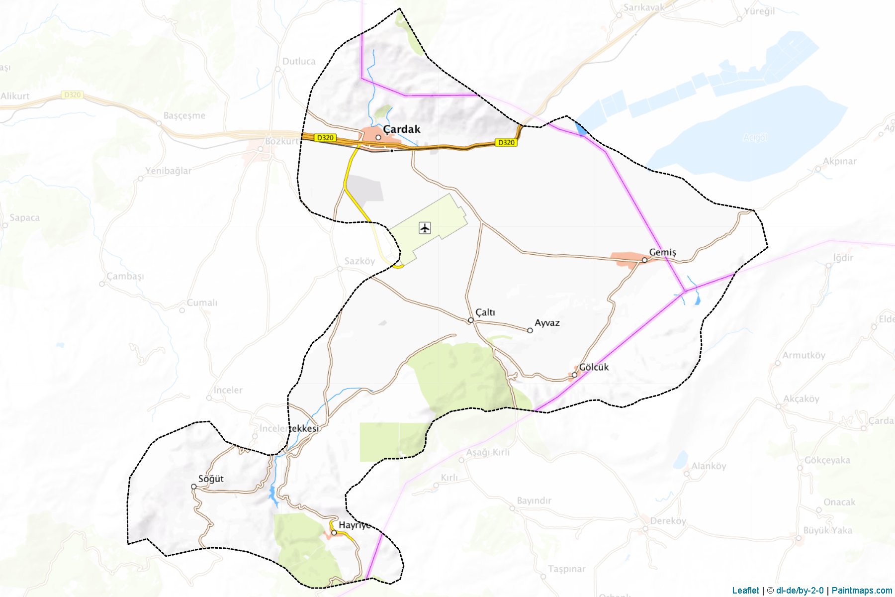 Muestras de recorte de mapas Çardak (Denizli)-1