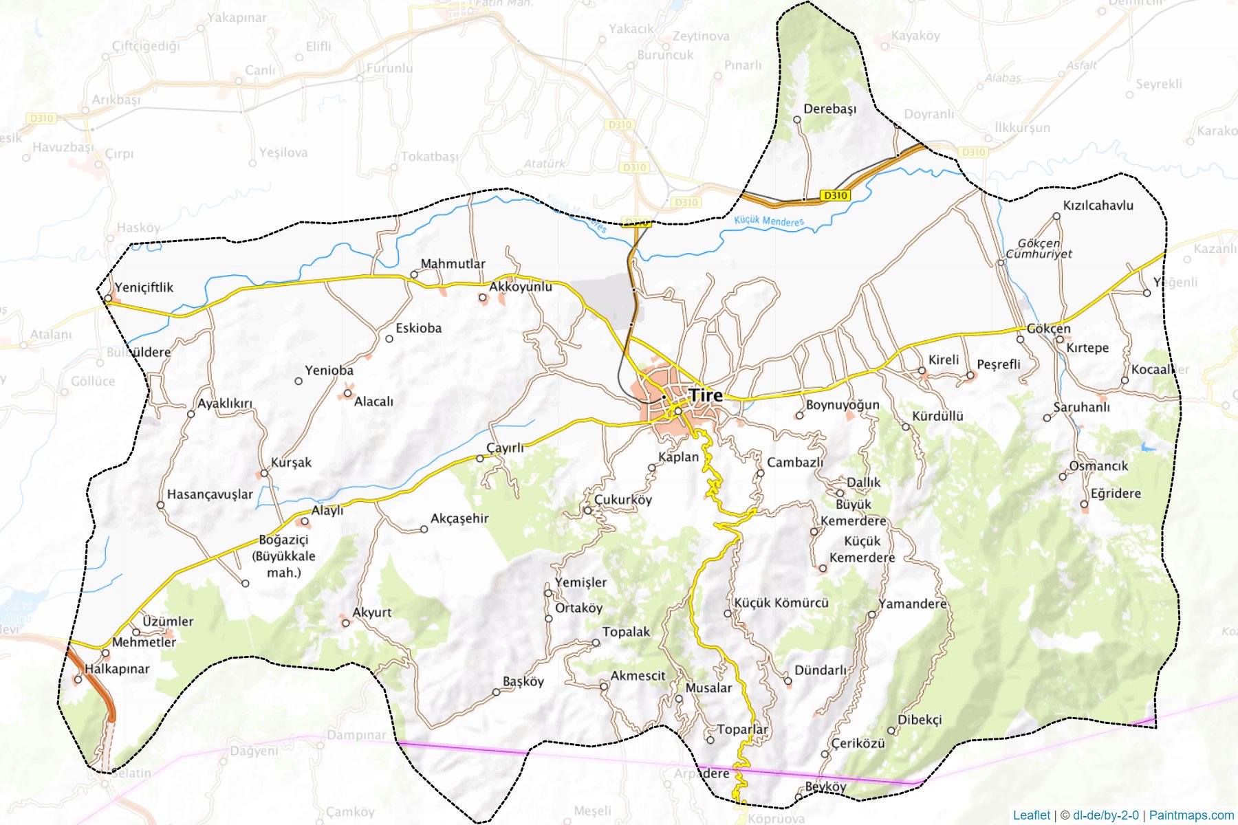 Muestras de recorte de mapas Tire (Izmir)-1