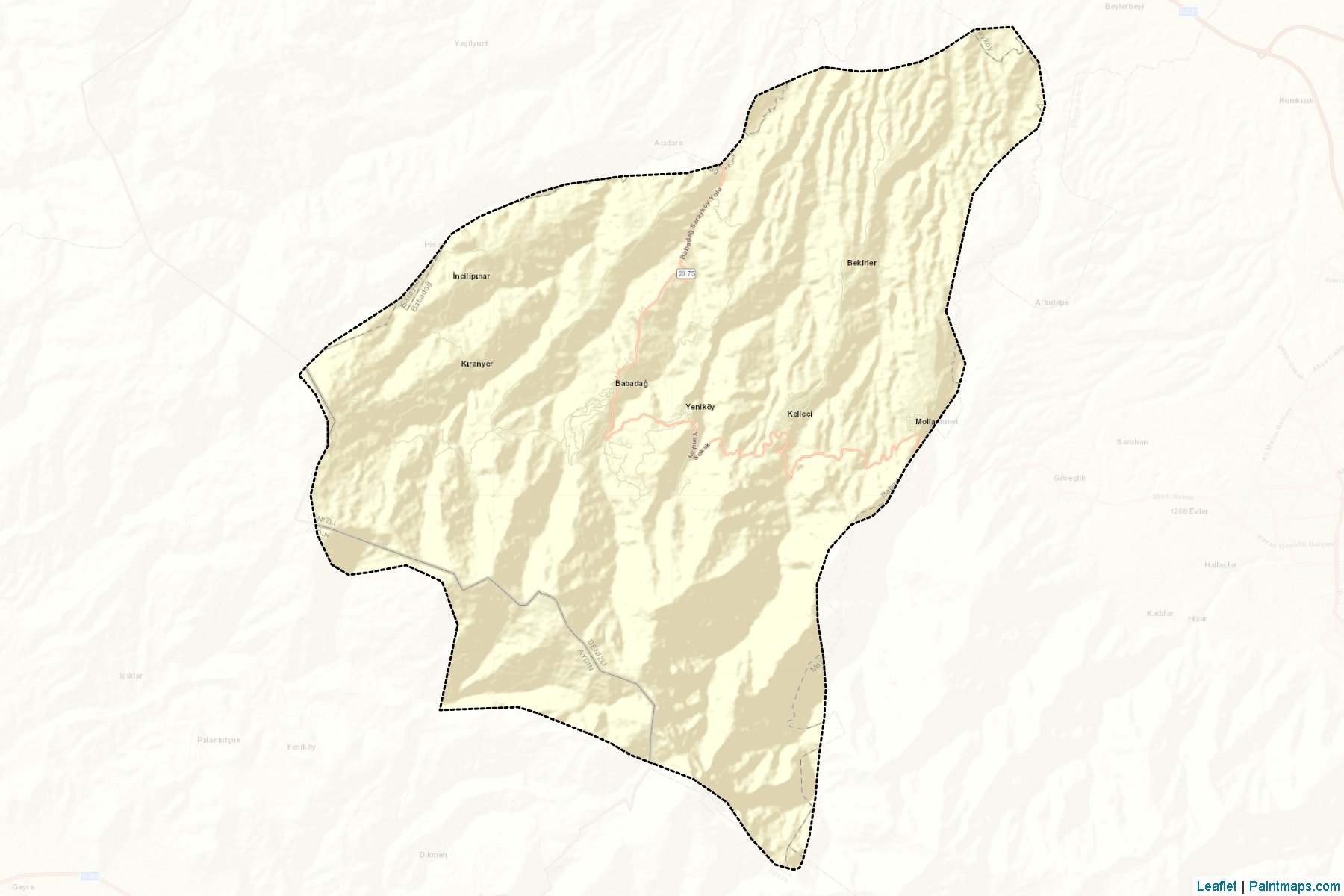 Muestras de recorte de mapas Babadağ (Denizli)-2