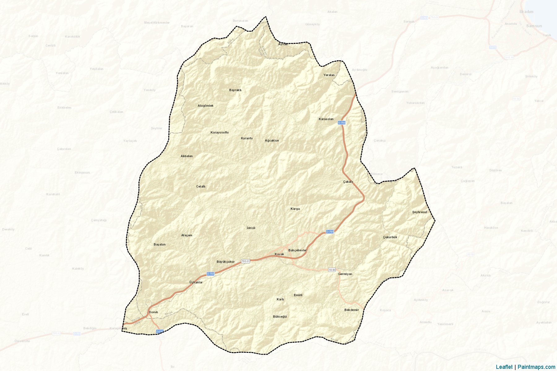 Muestras de recorte de mapas Kavak (Samsun)-2