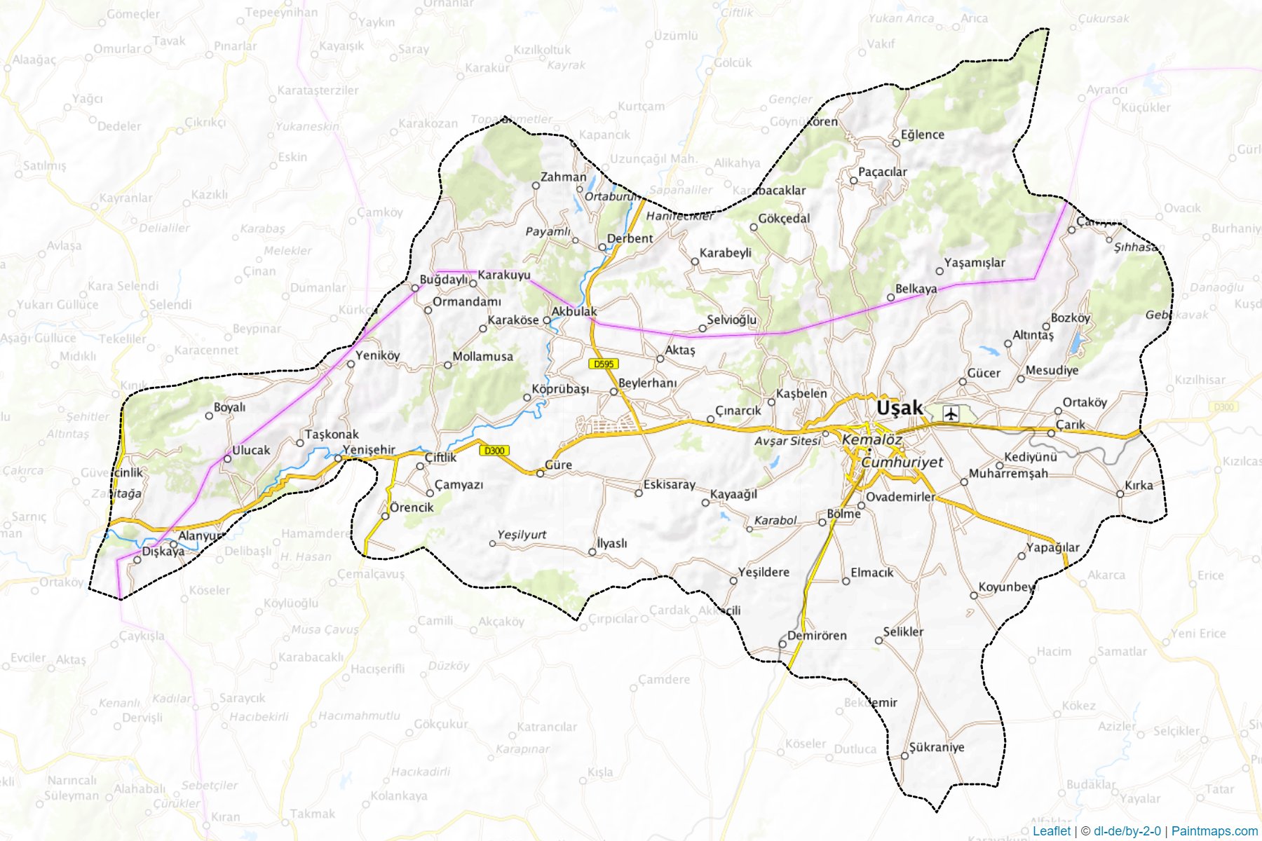 Muestras de recorte de mapas Merkez (Usak)-1