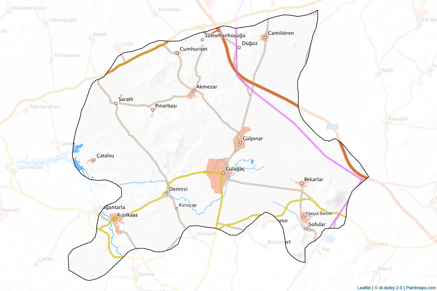 Muestras de recorte de mapas Gülağaç (Aksaray)-1