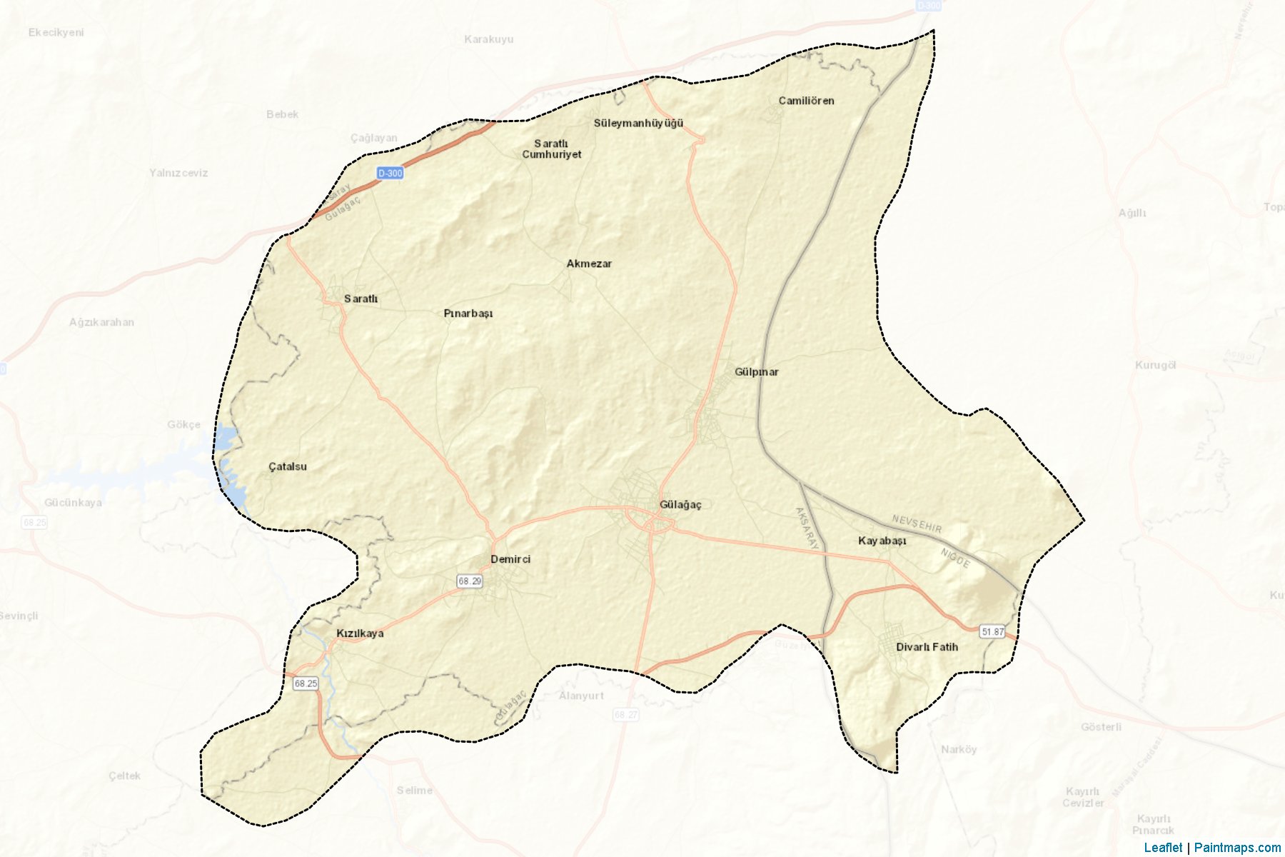 Muestras de recorte de mapas Gülağaç (Aksaray)-2