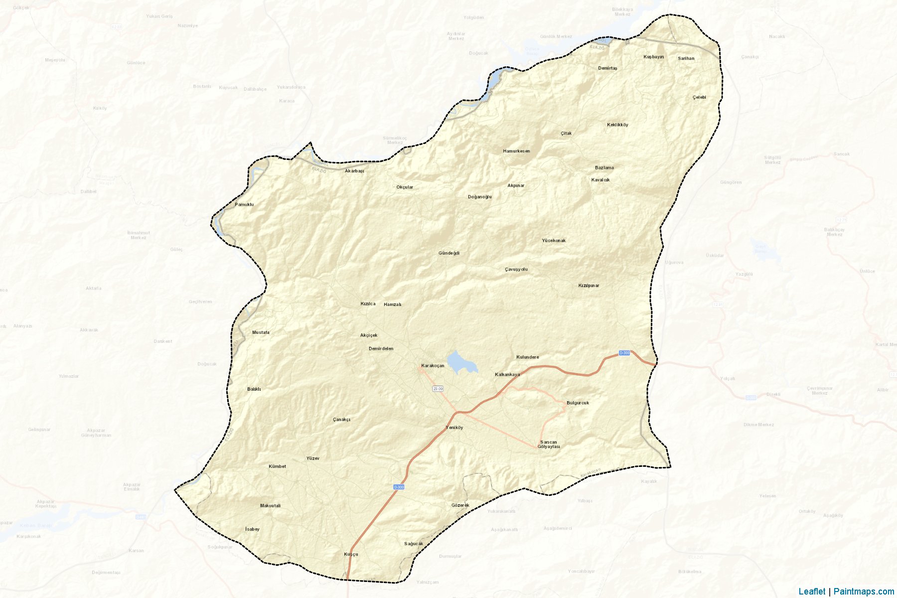 Muestras de recorte de mapas Karakoçan (Elazig)-2