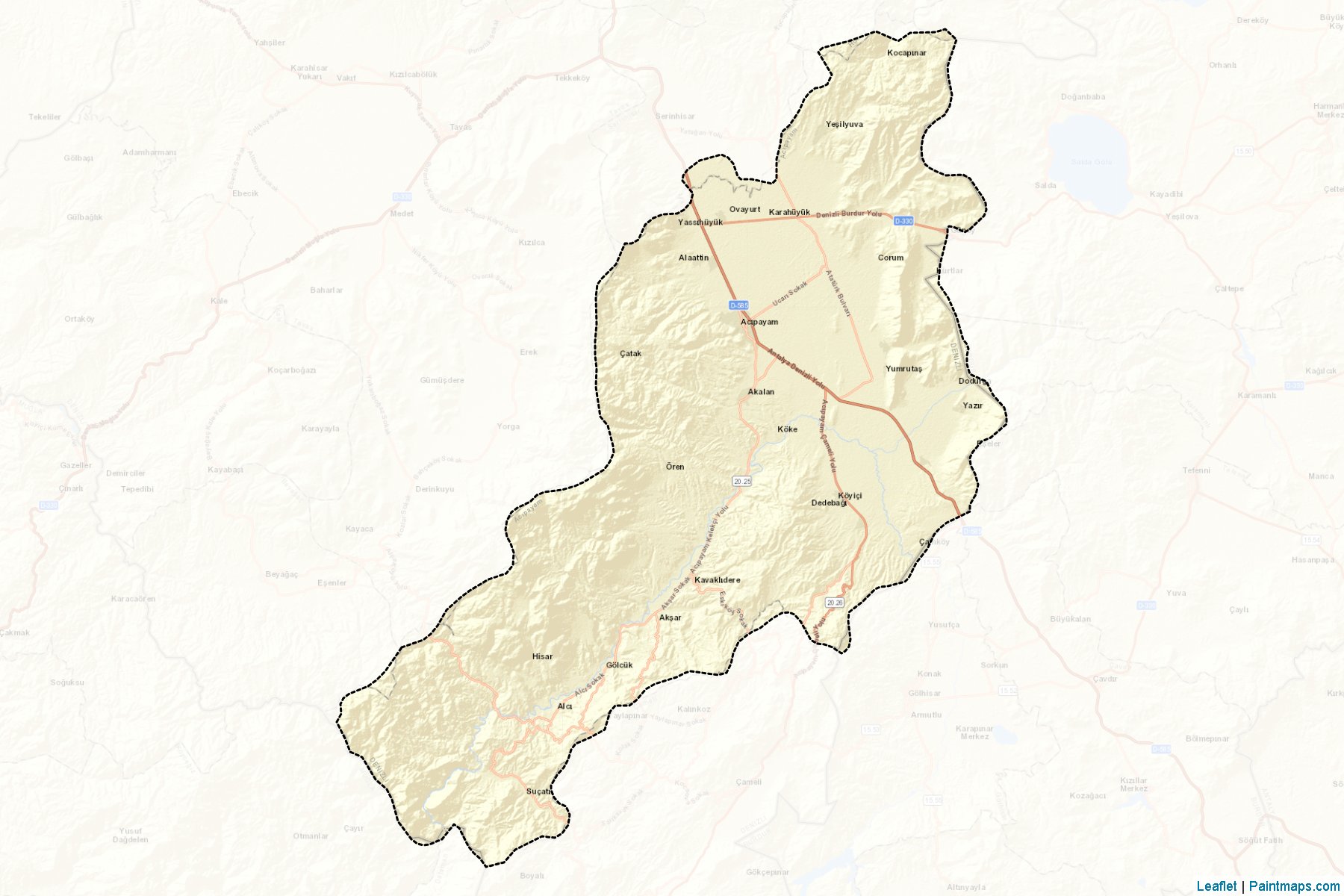 Muestras de recorte de mapas Acıpayam (Denizli)-2