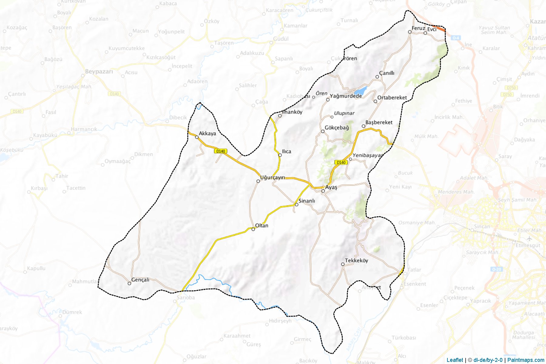 Muestras de recorte de mapas Ayaş (Ankara)-1