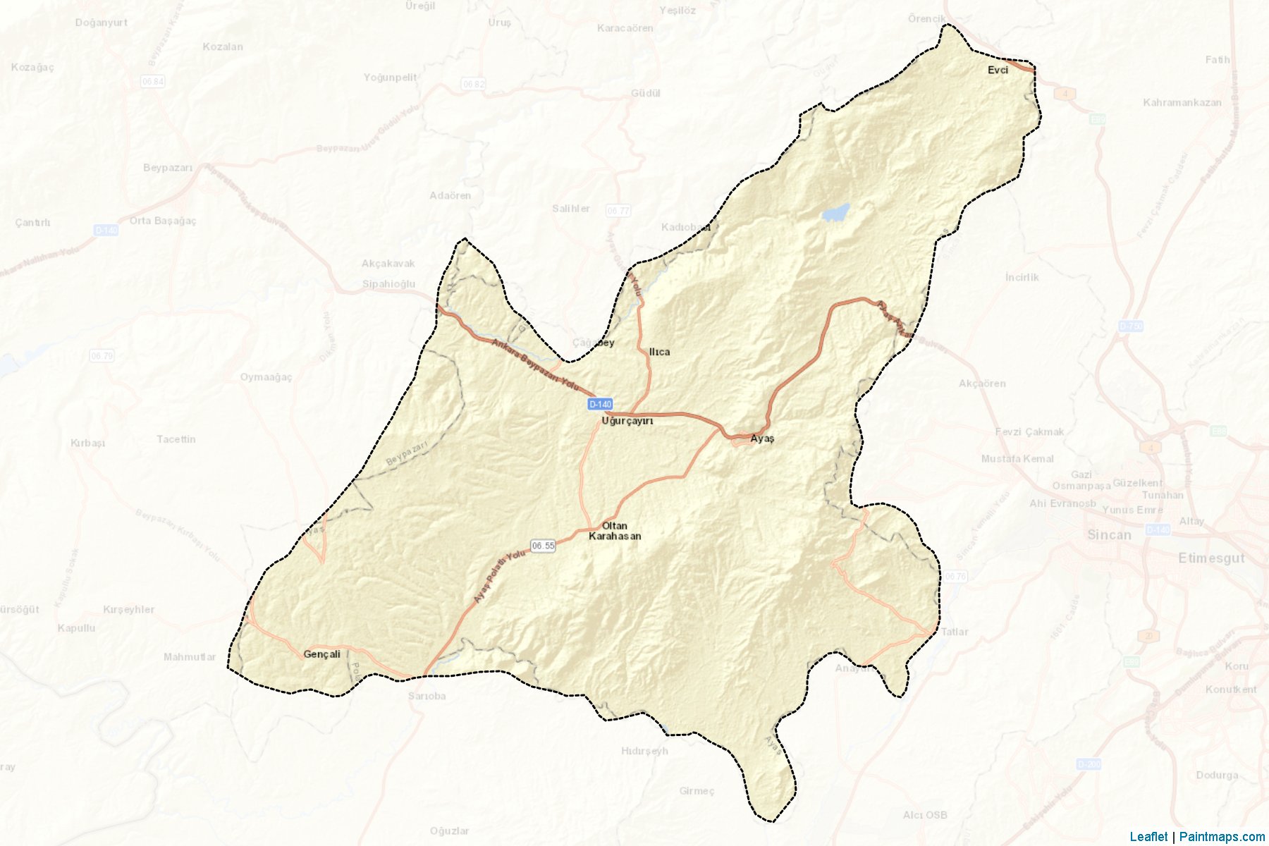 Muestras de recorte de mapas Ayaş (Ankara)-2