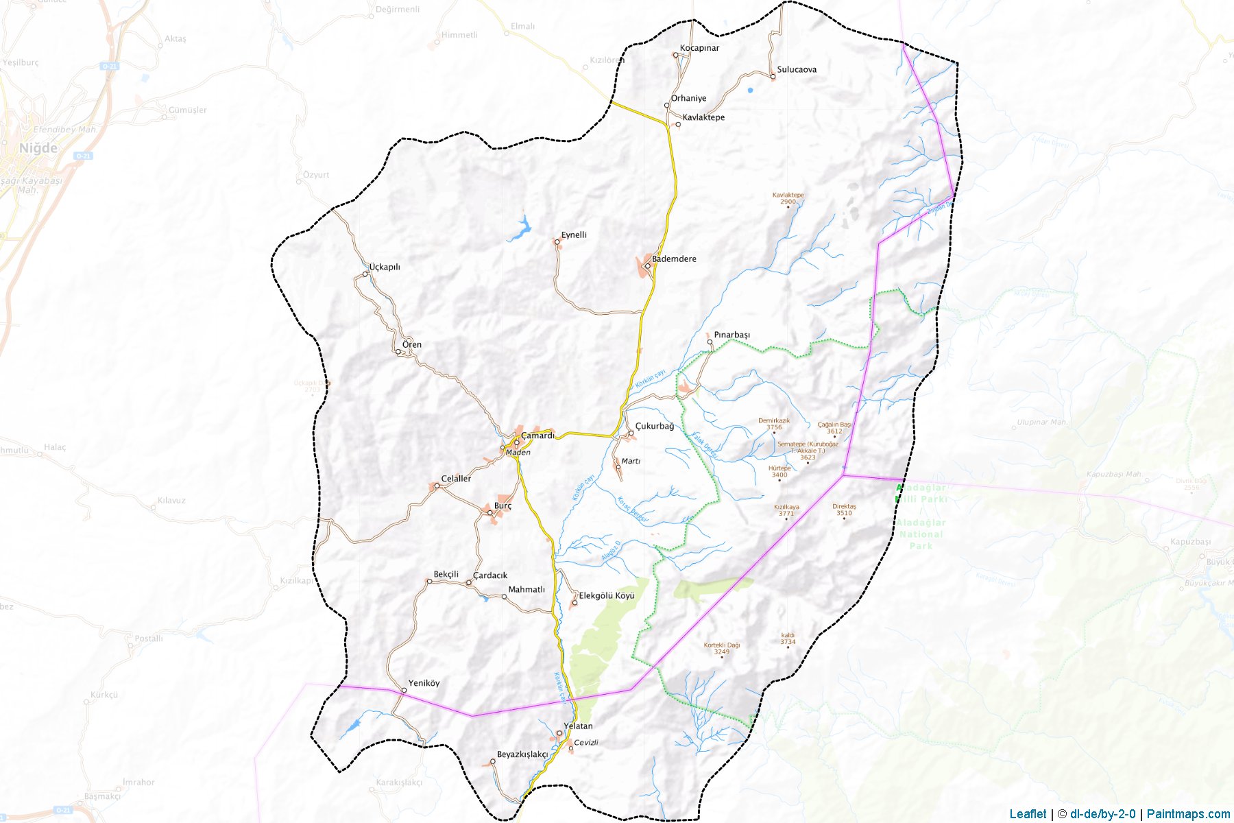 Muestras de recorte de mapas Çamardı (Nigde)-1