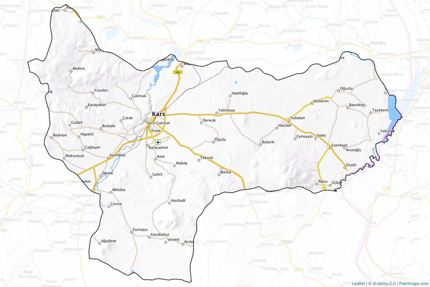 Muestras de recorte de mapas Merkez (Kars)-1