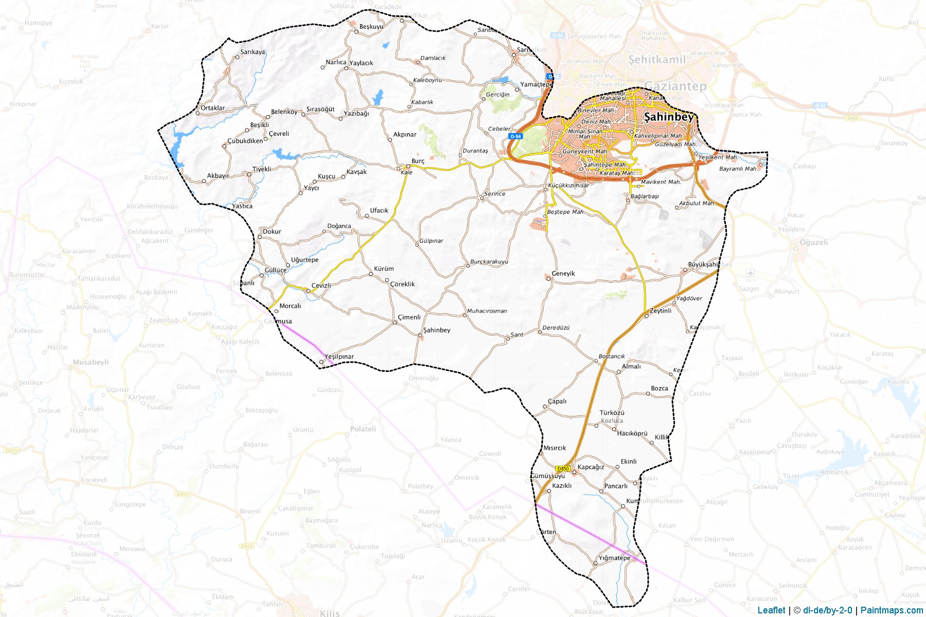 Muestras de recorte de mapas Şahinbey (Gaziantep)-1