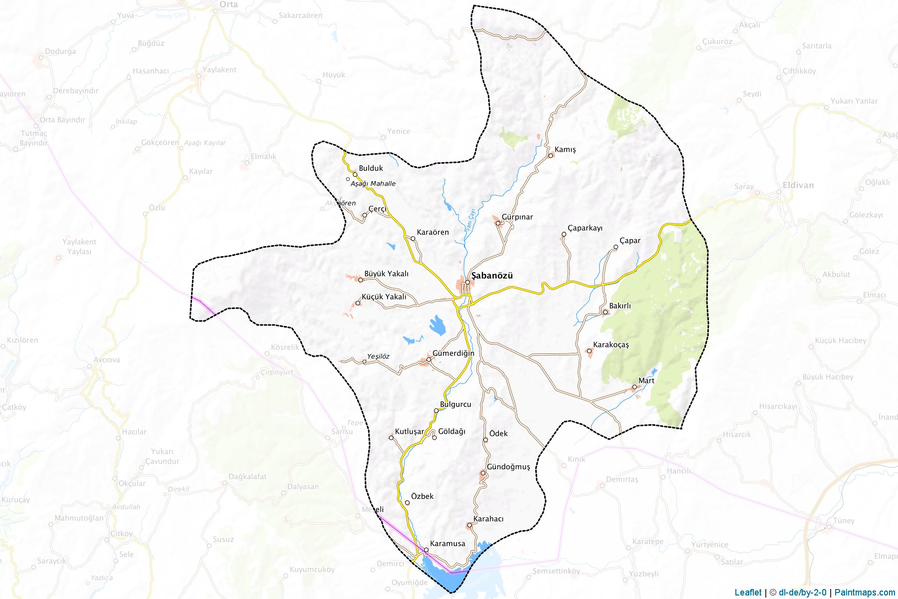 Muestras de recorte de mapas Şabanözü (Cankiri)-1