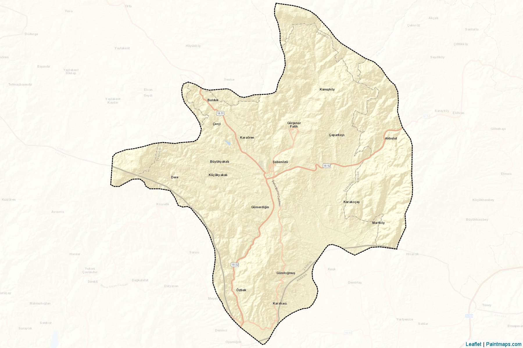 Muestras de recorte de mapas Şabanözü (Cankiri)-2