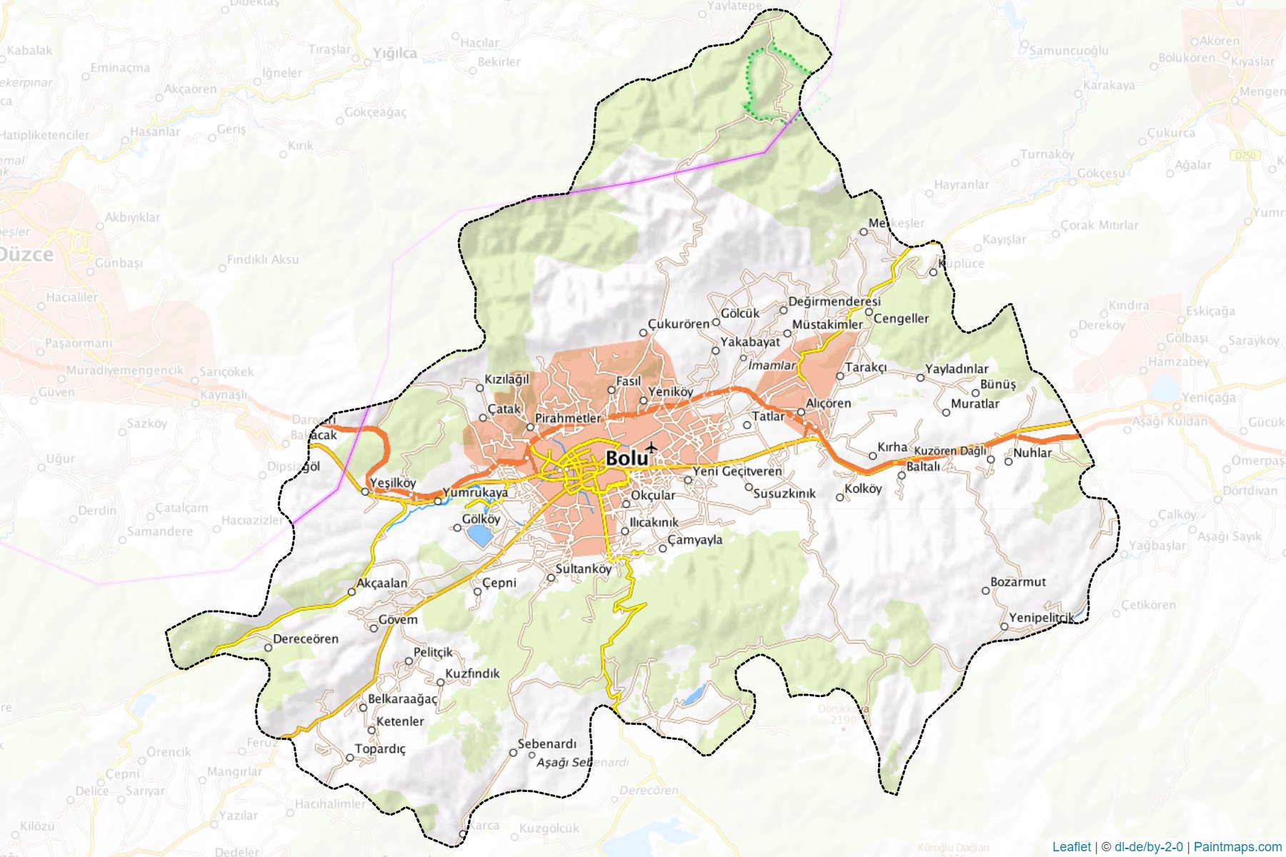 Muestras de recorte de mapas Merkez (Bolu)-1