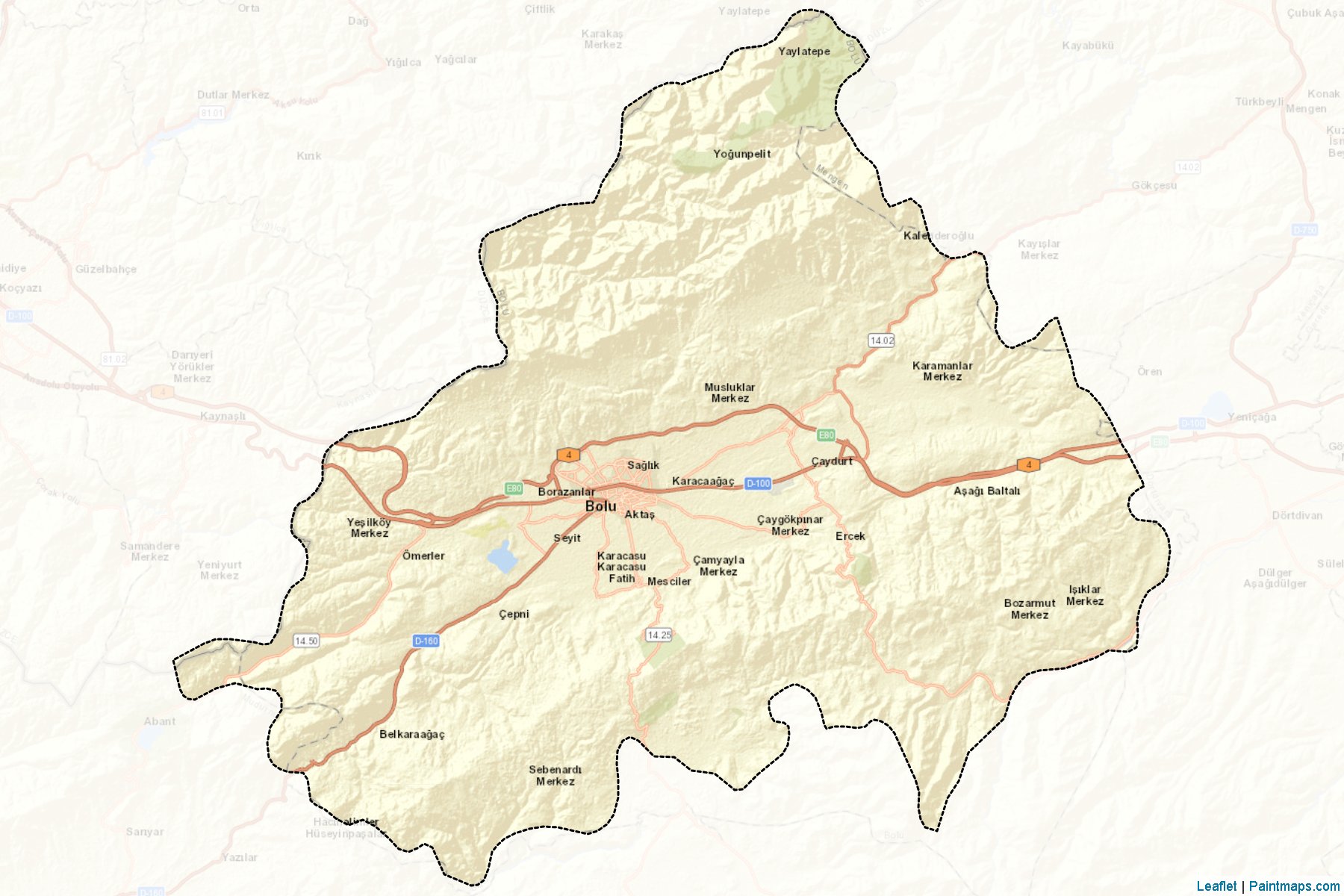 Muestras de recorte de mapas Merkez (Bolu)-2