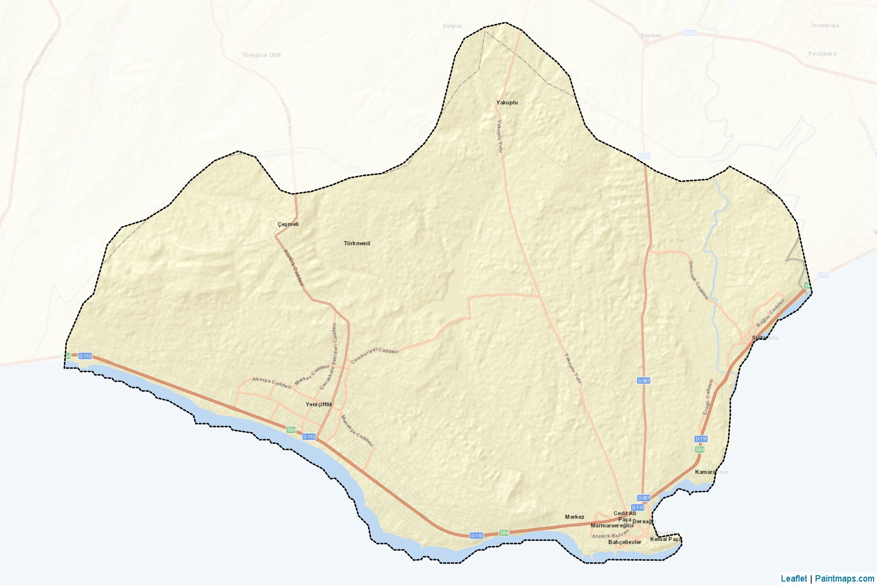 Muestras de recorte de mapas Marmaraereğlisi (Tekirdag)-2