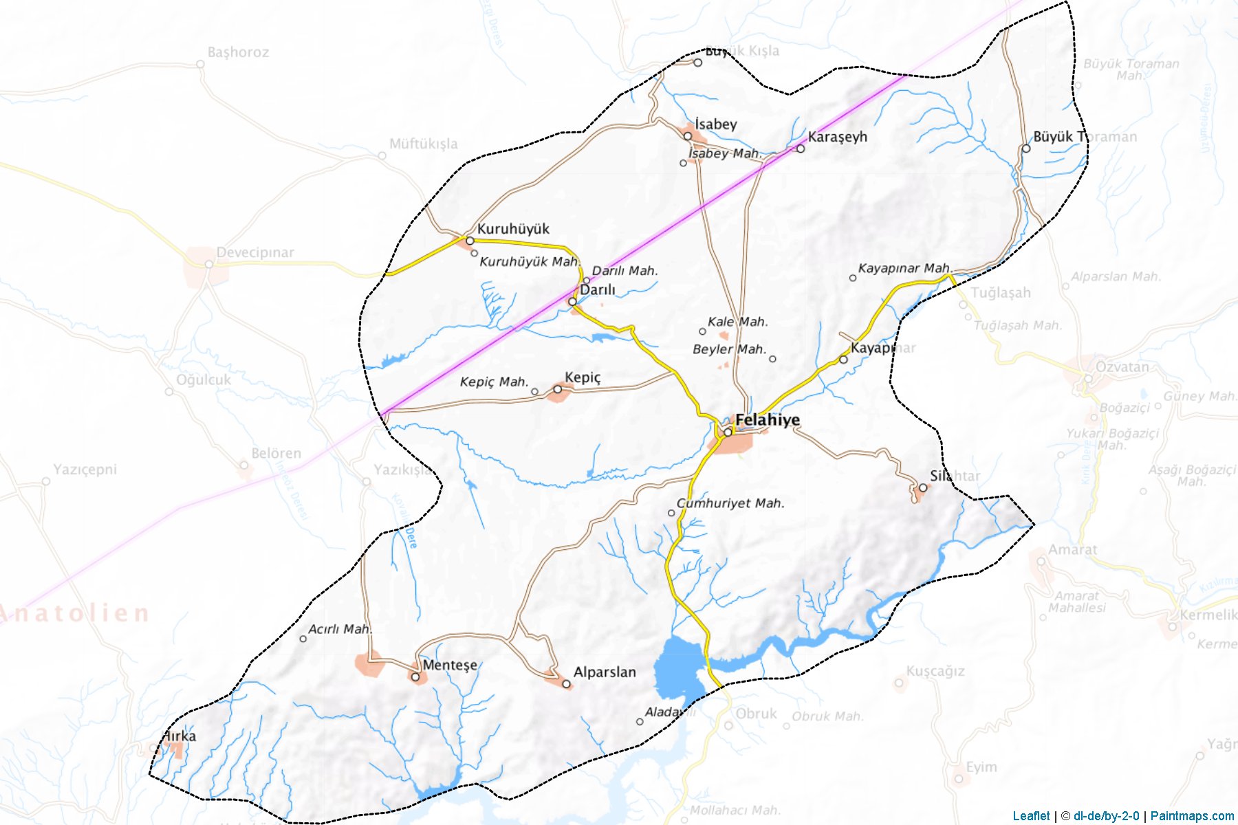 Muestras de recorte de mapas Felahiye (Kayseri)-1