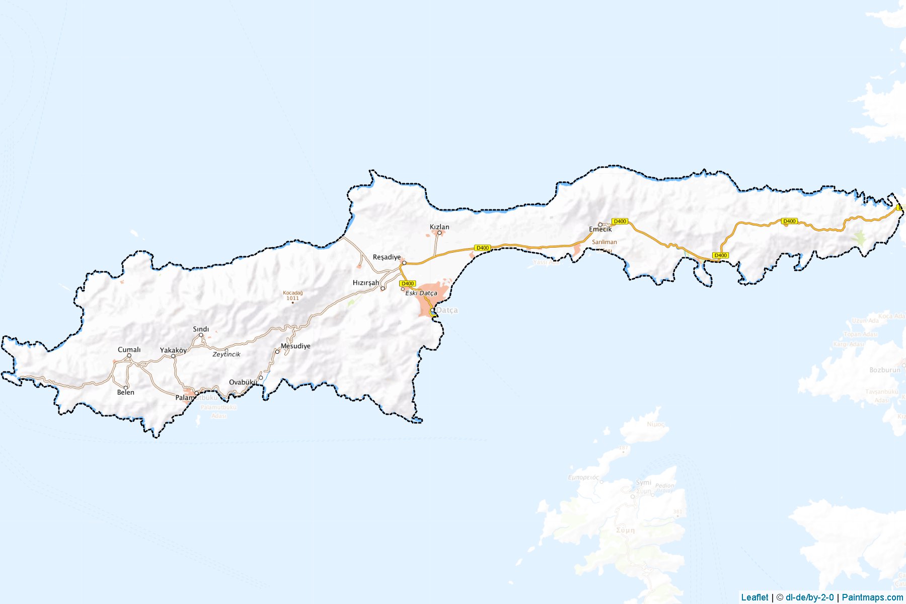 Muestras de recorte de mapas Datça (Mugla)-1