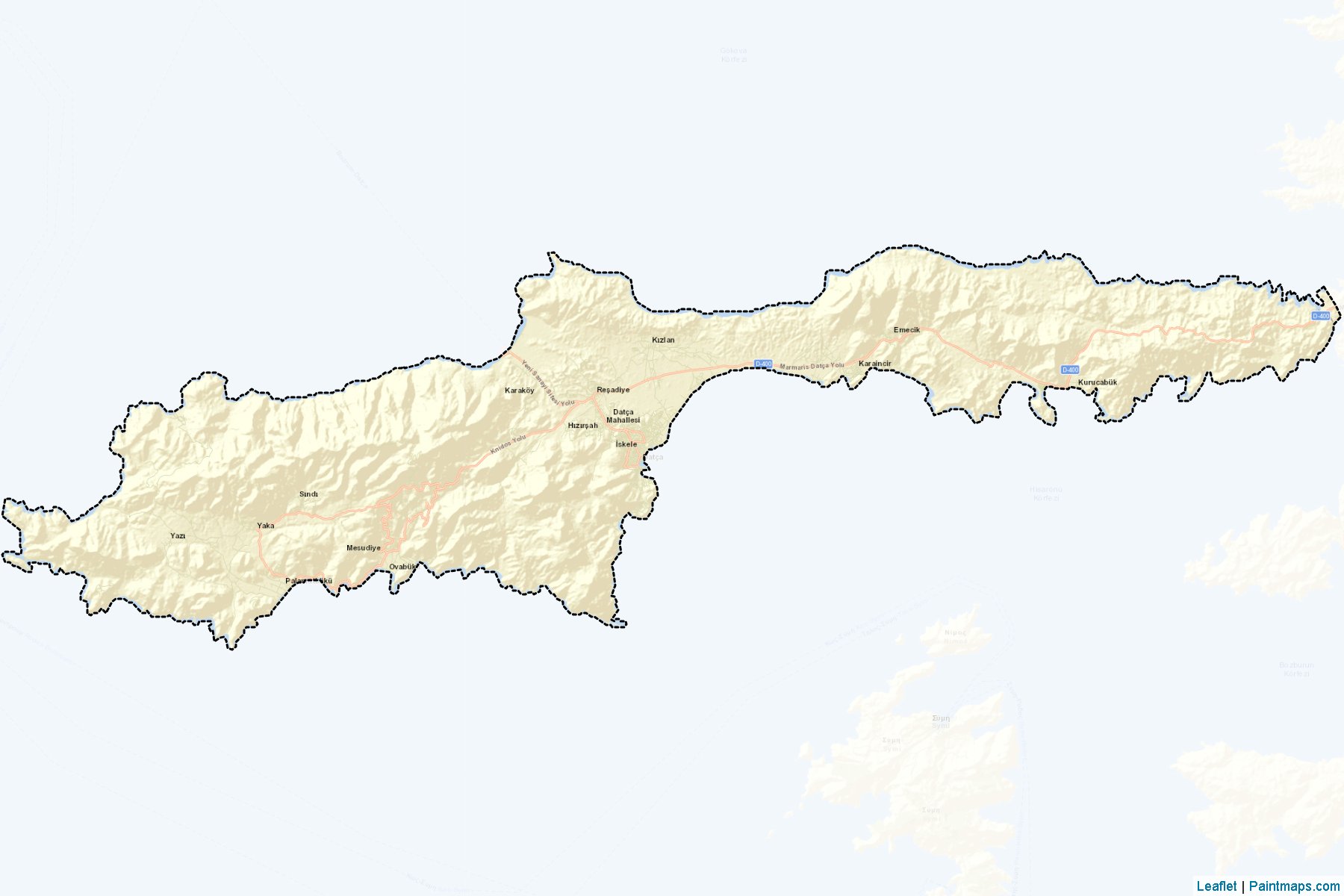 Muestras de recorte de mapas Datça (Mugla)-2