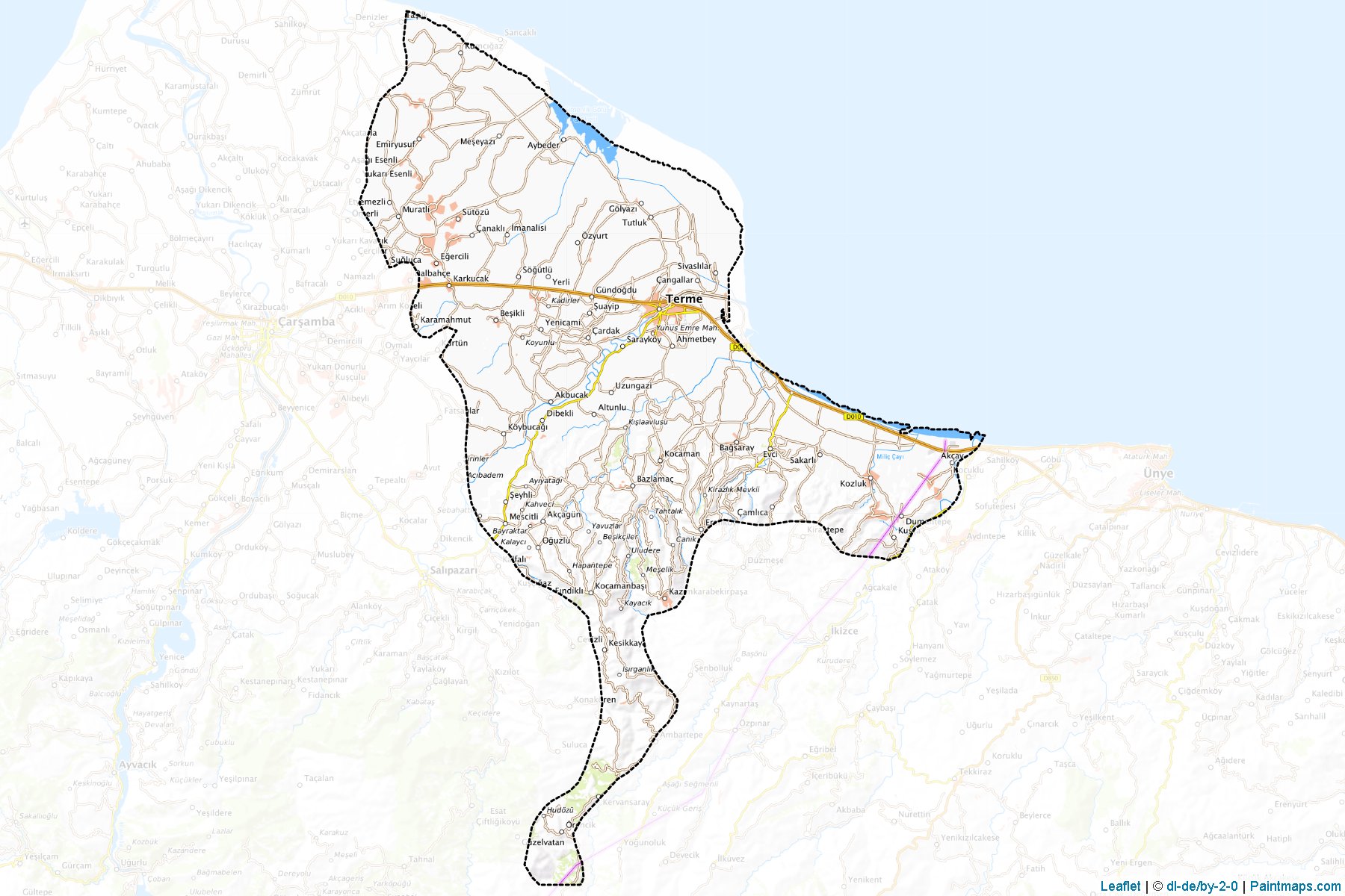 Muestras de recorte de mapas Terme (Samsun)-1