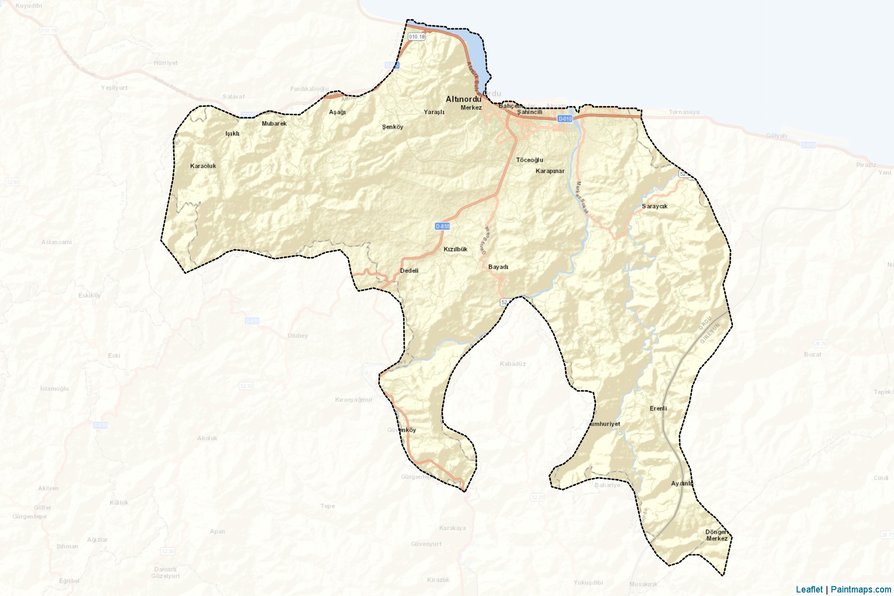 Muestras de recorte de mapas Merkez (Ordu)-2