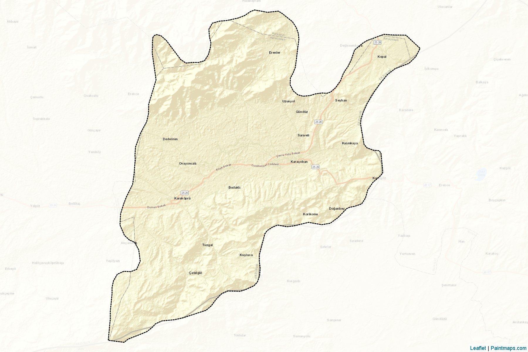 Karaçoban (Erzurum) Map Cropping Samples-2