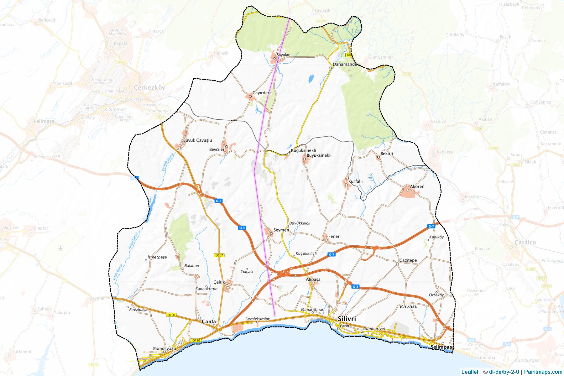 Muestras de recorte de mapas Silivri (Istanbul)-1