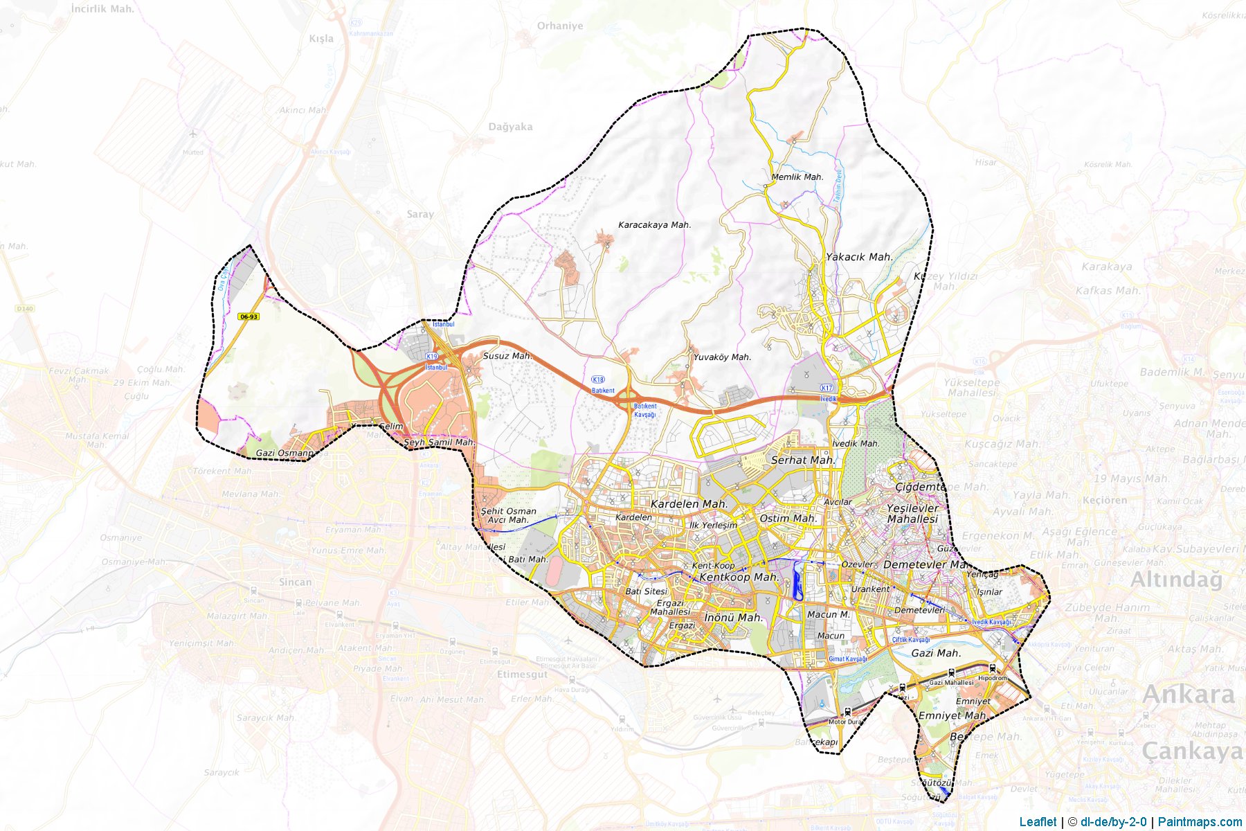 Yenimahalle (Ankara Province) Map Cropping Samples-1