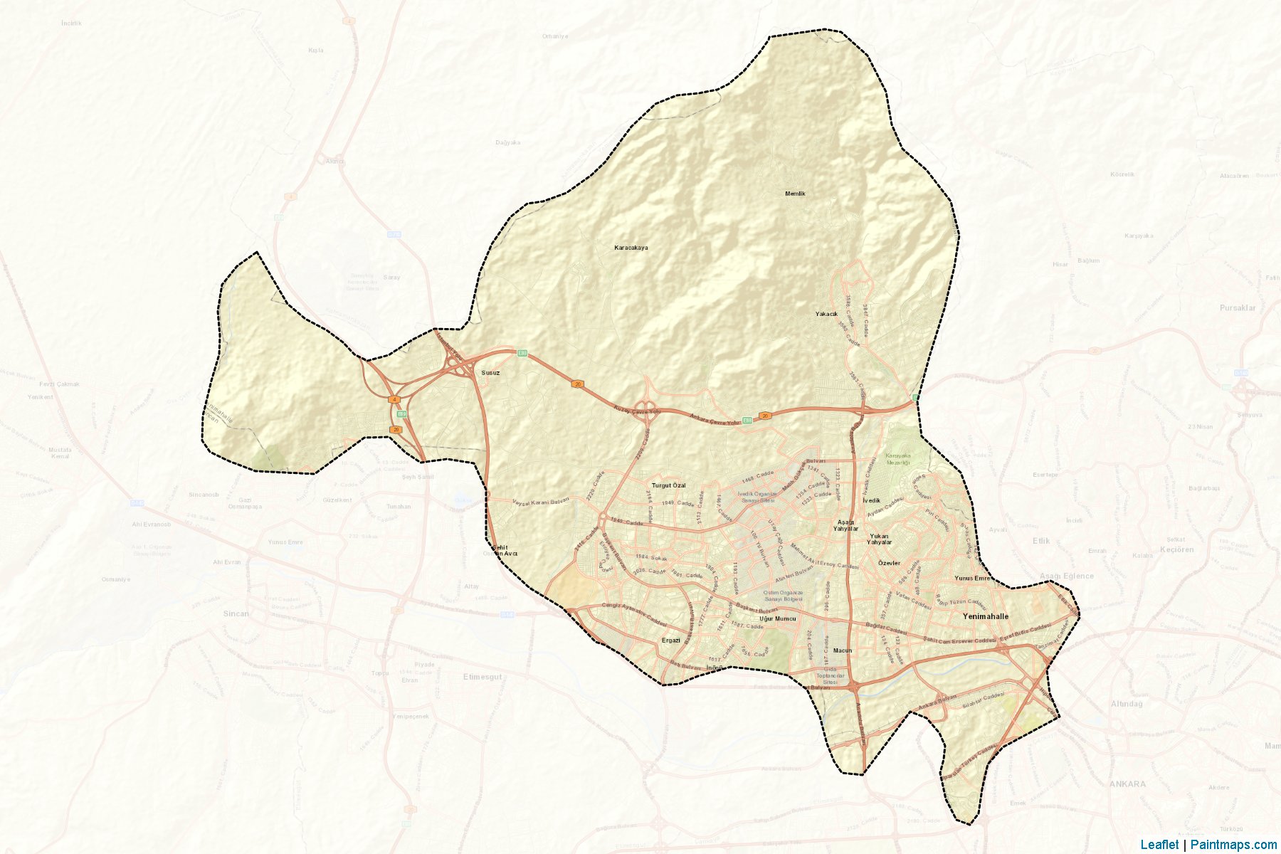 Yenimahalle (Ankara Province) Map Cropping Samples-2