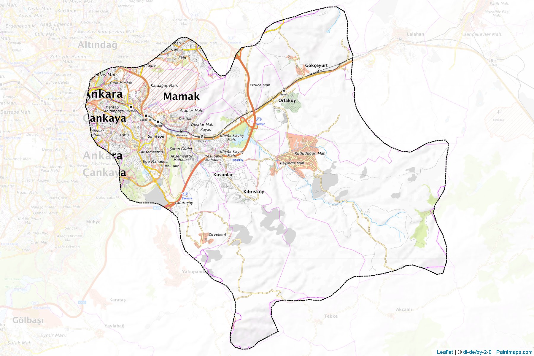 Muestras de recorte de mapas Mamak (Ankara)-1