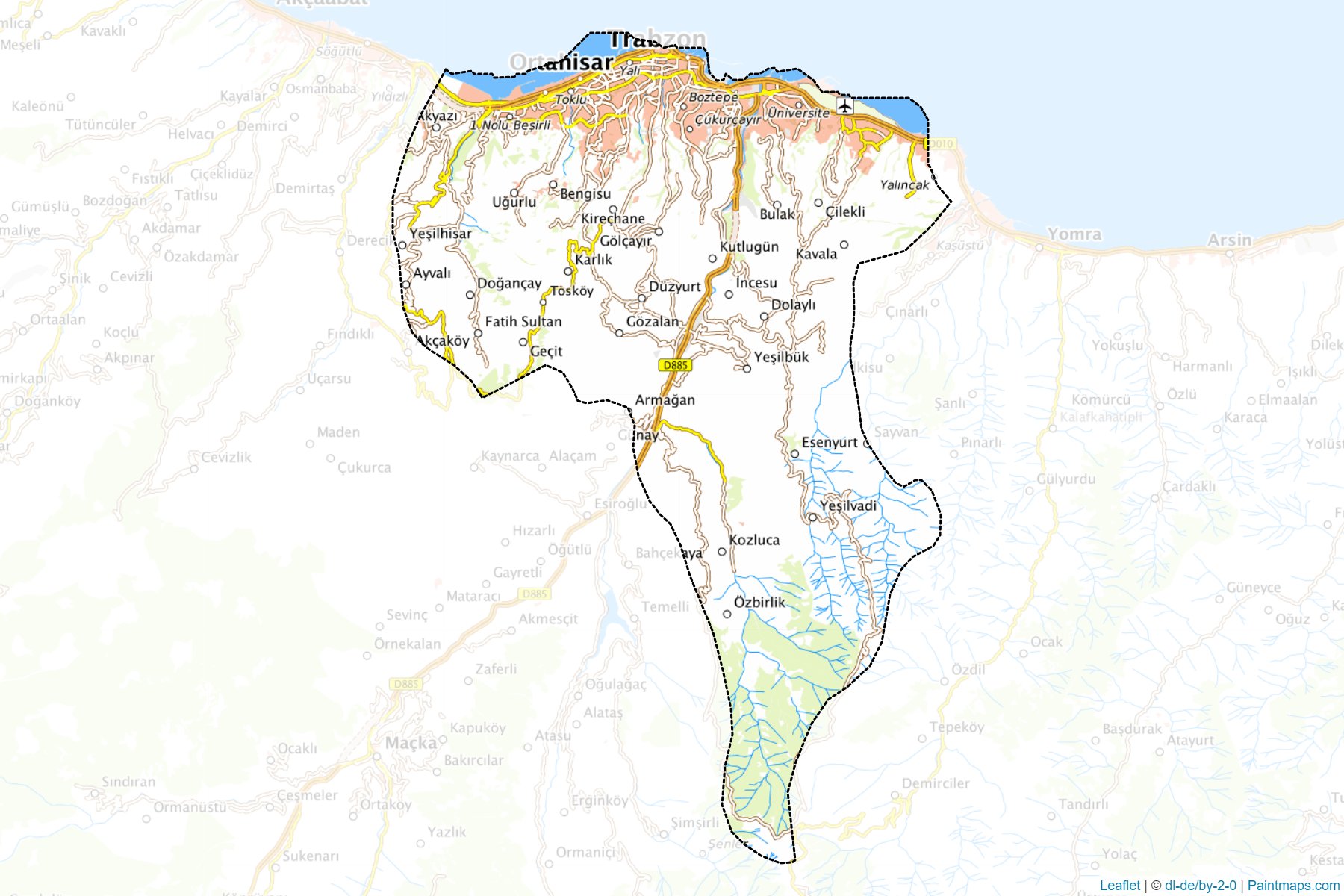 Muestras de recorte de mapas Merkez (Trabzon)-1