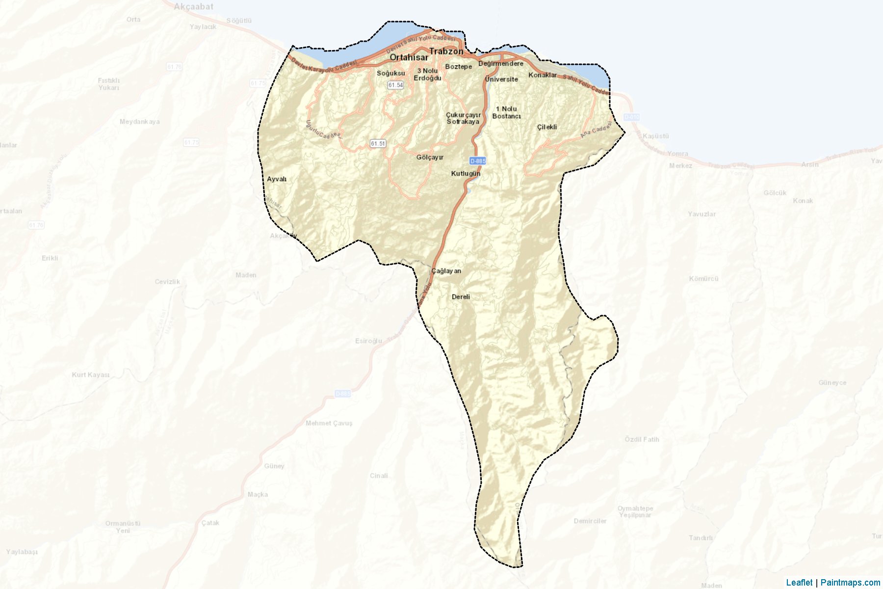 Muestras de recorte de mapas Merkez (Trabzon)-2