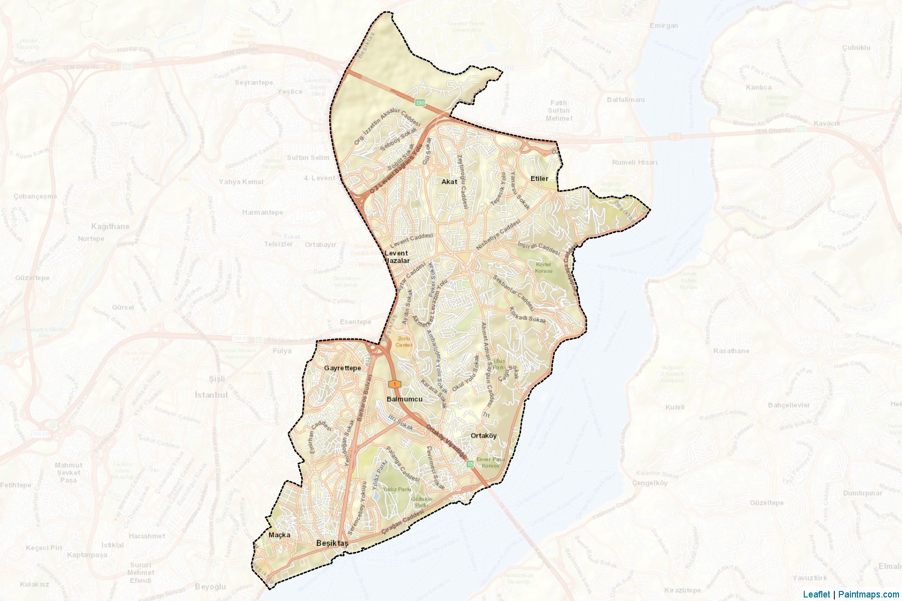 Beşiktaş (İstanbul) Haritası Örnekleri-2
