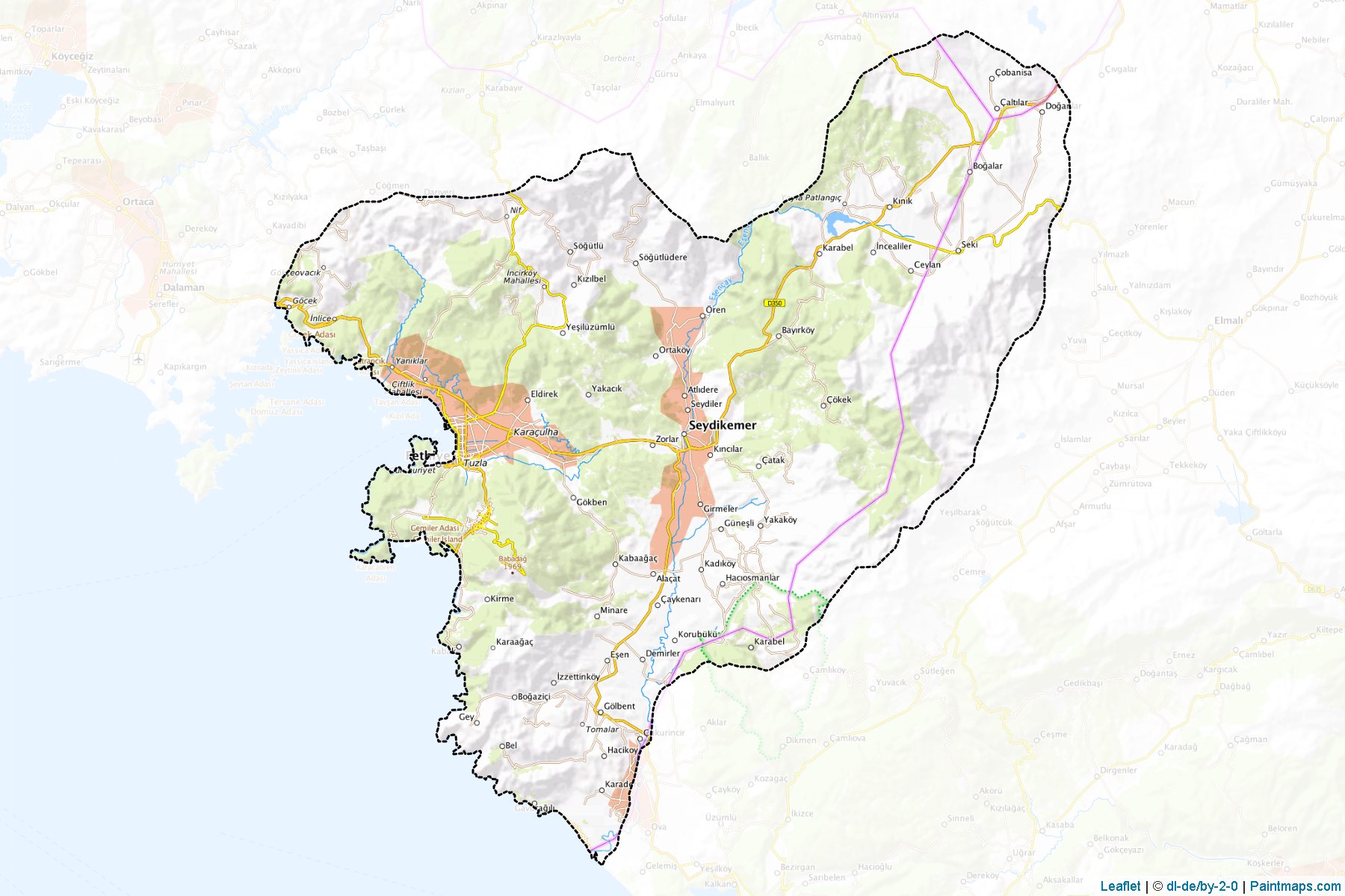 Muestras de recorte de mapas Fethiye (Mugla)-1