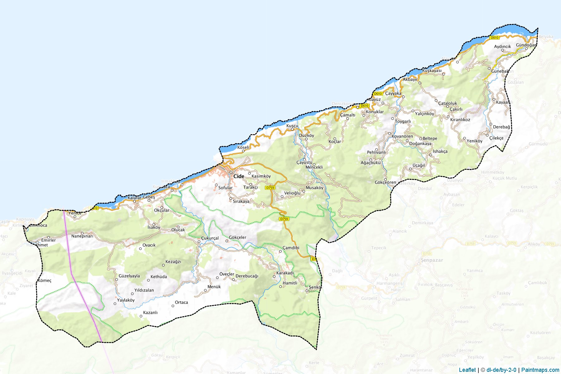 Cide (Kastamonu) Map Cropping Samples-1