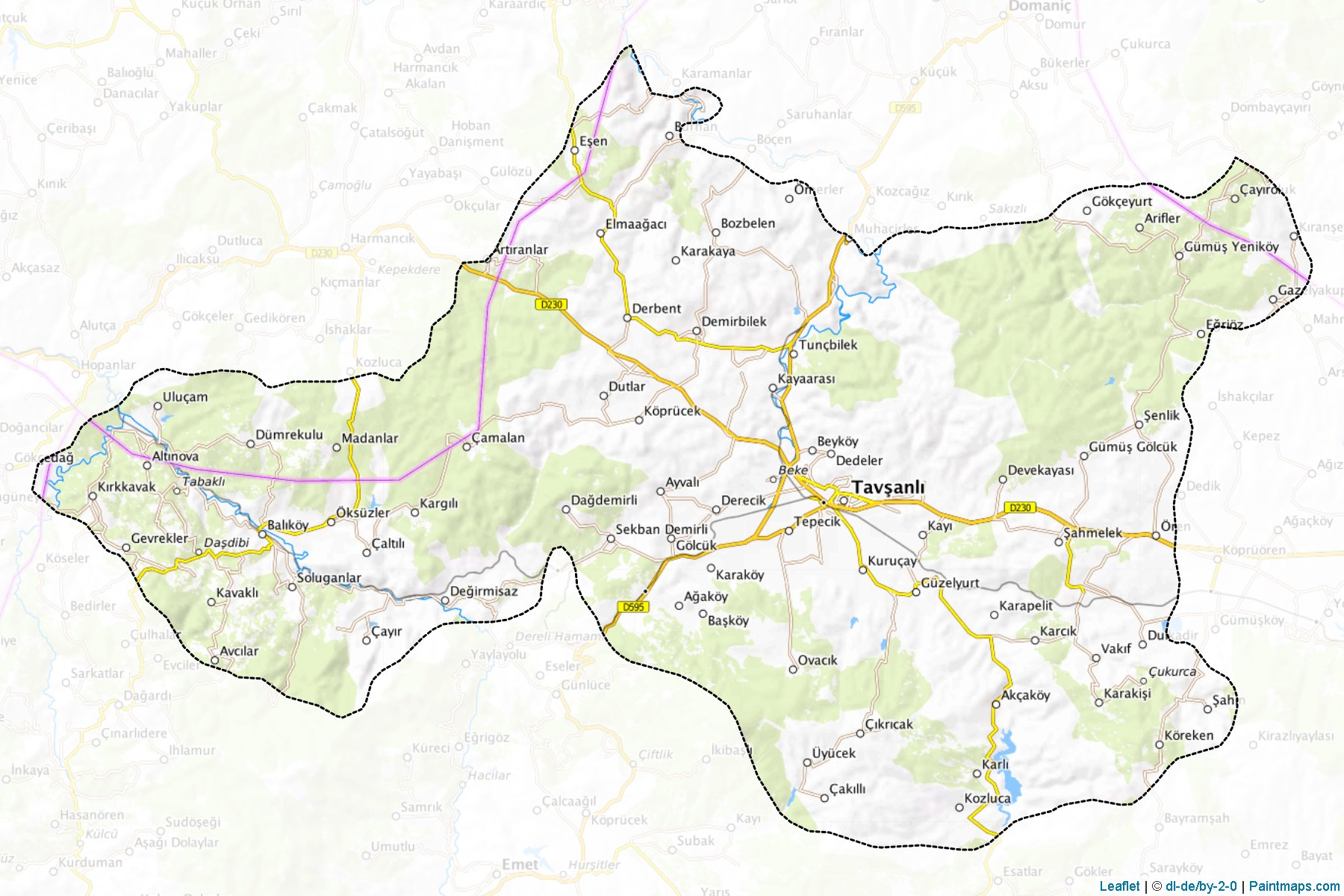 Tavsanli (Kutahya) Map Cropping Samples-1