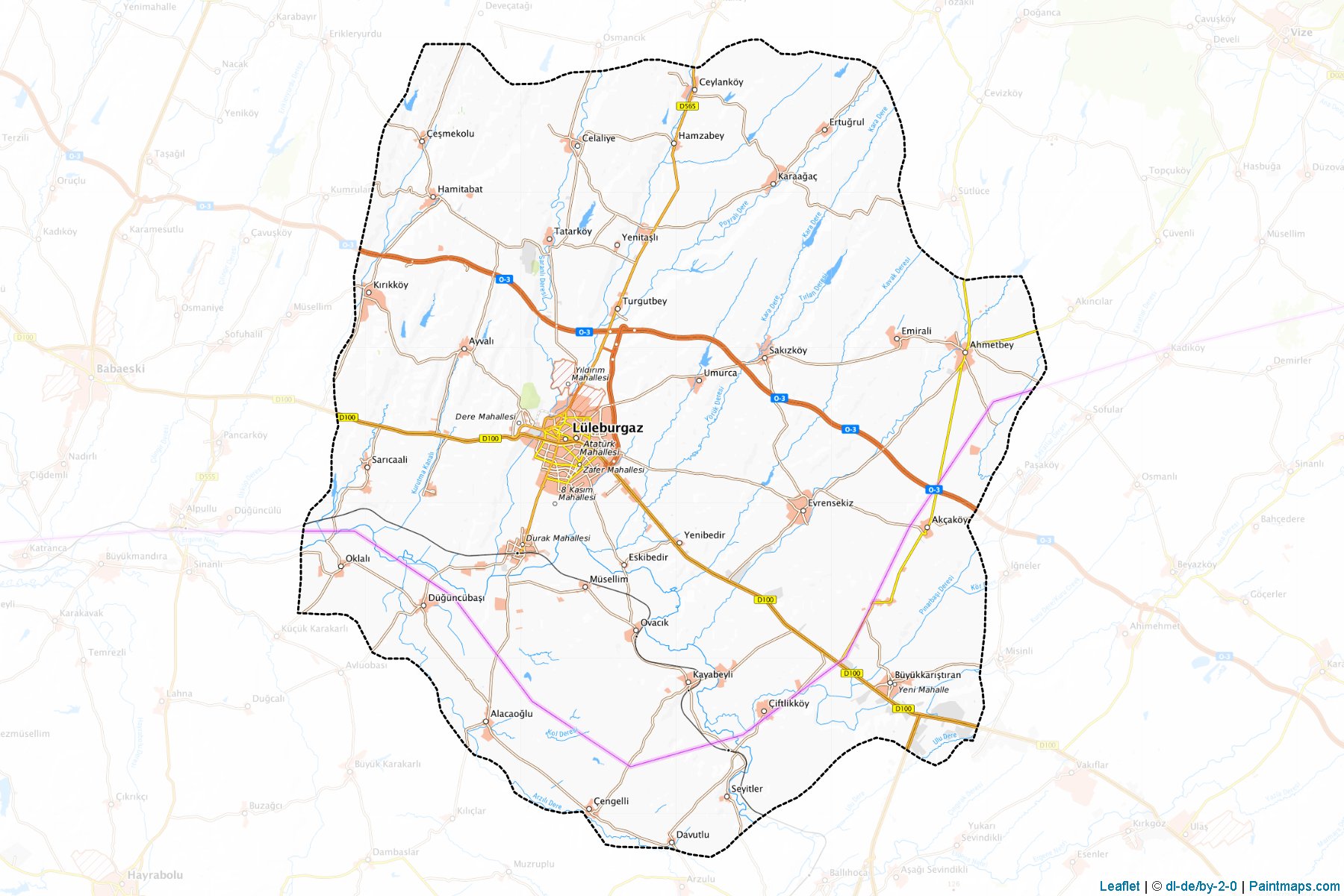 Muestras de recorte de mapas Lüleburgaz (Kirklareli)-1