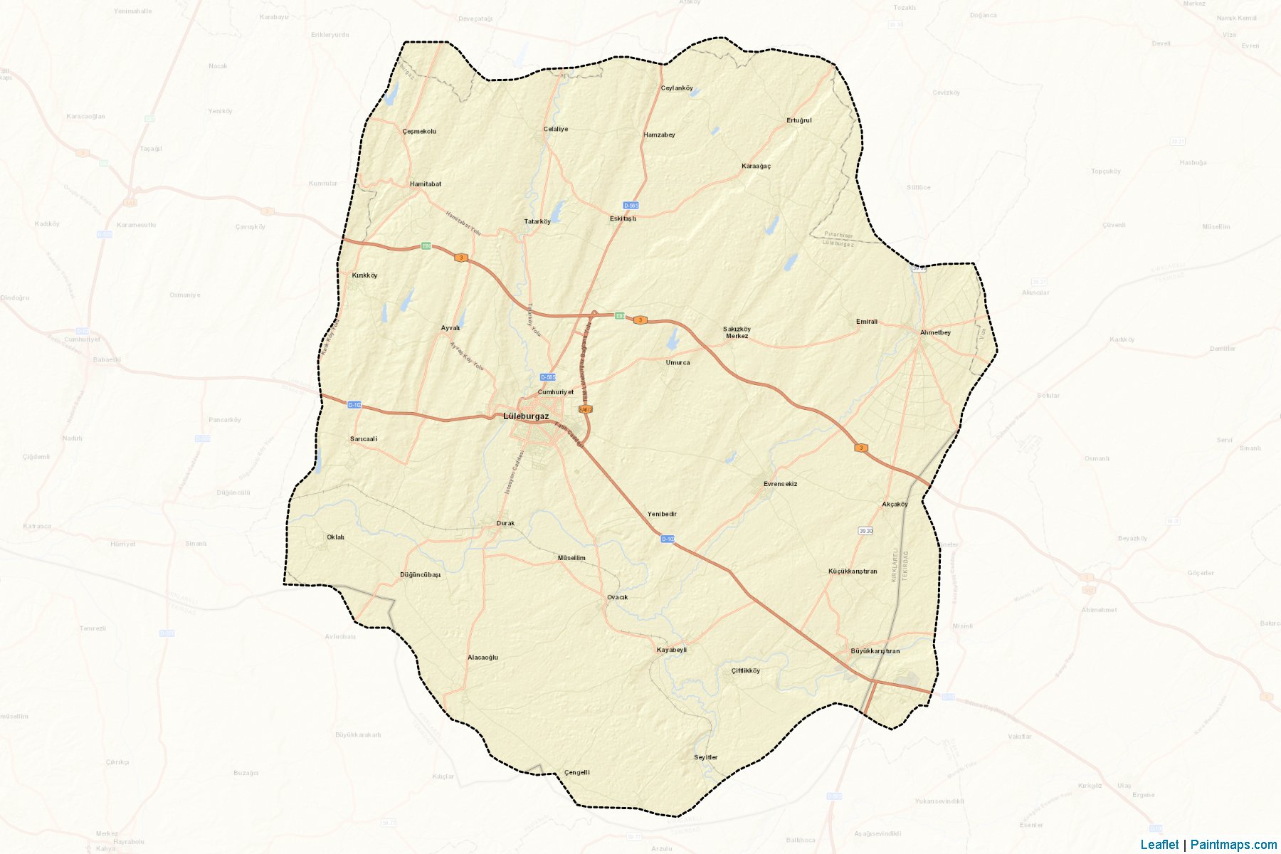 Muestras de recorte de mapas Lüleburgaz (Kirklareli)-2