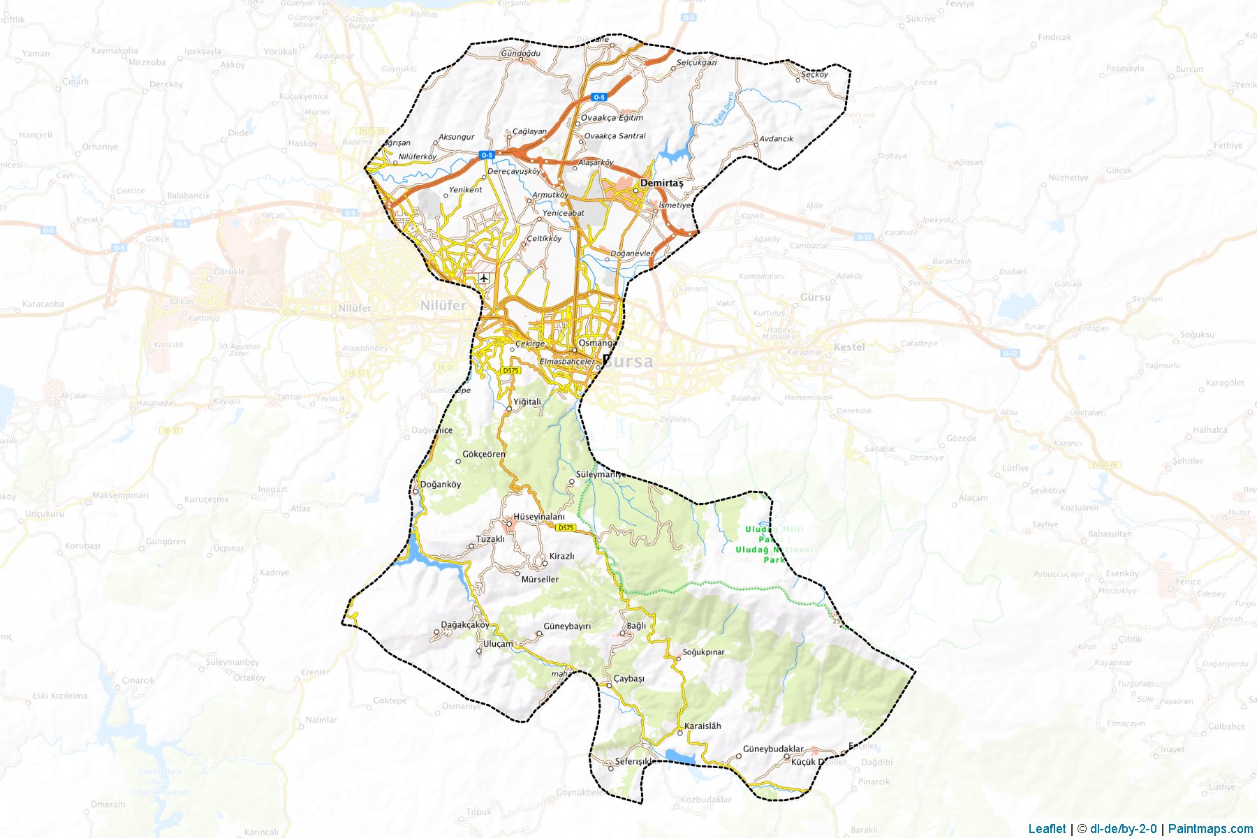 Muestras de recorte de mapas Osmangazi (Bursa)-1