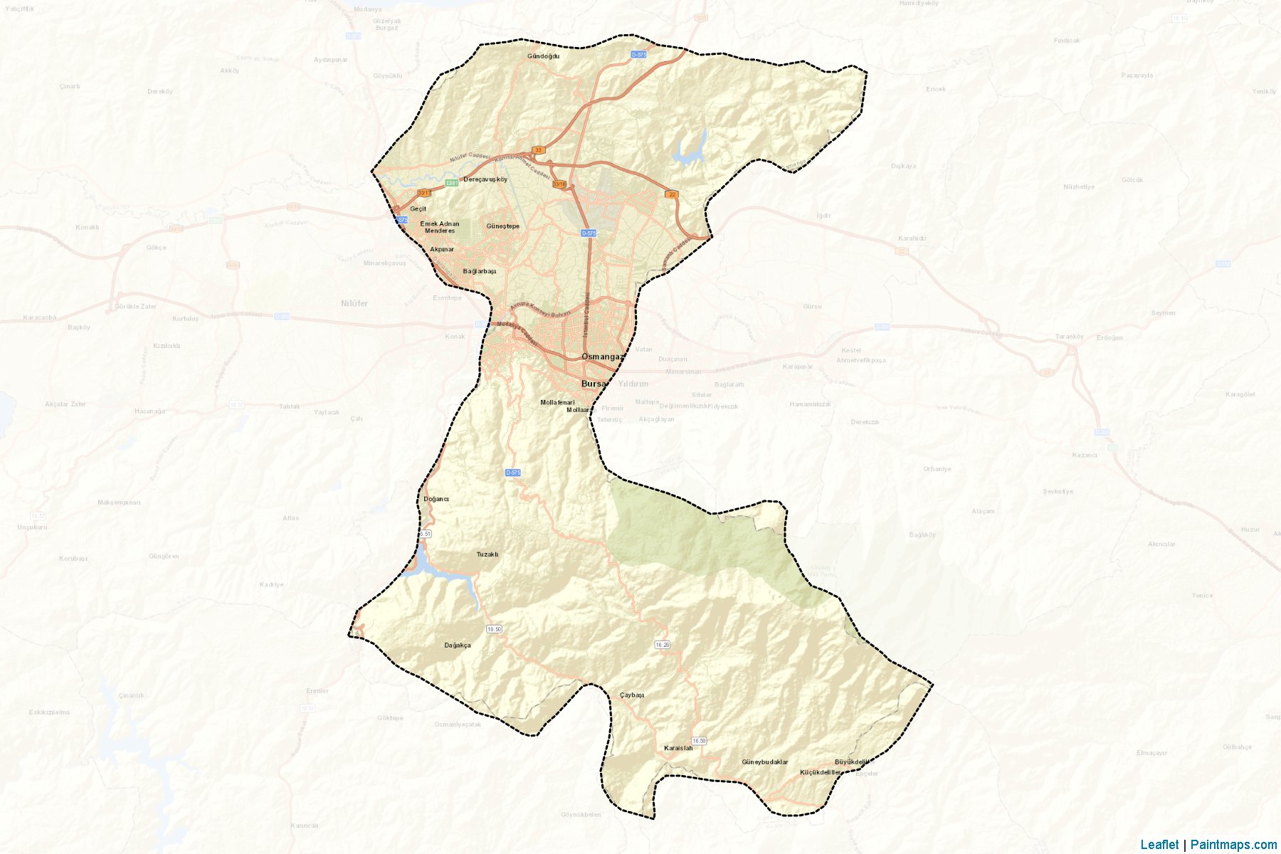 Muestras de recorte de mapas Osmangazi (Bursa)-2