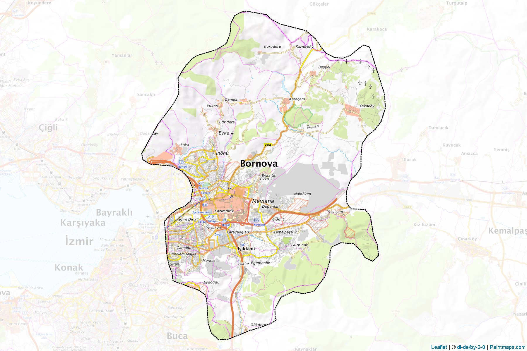 Muestras de recorte de mapas Bornova (Izmir)-1