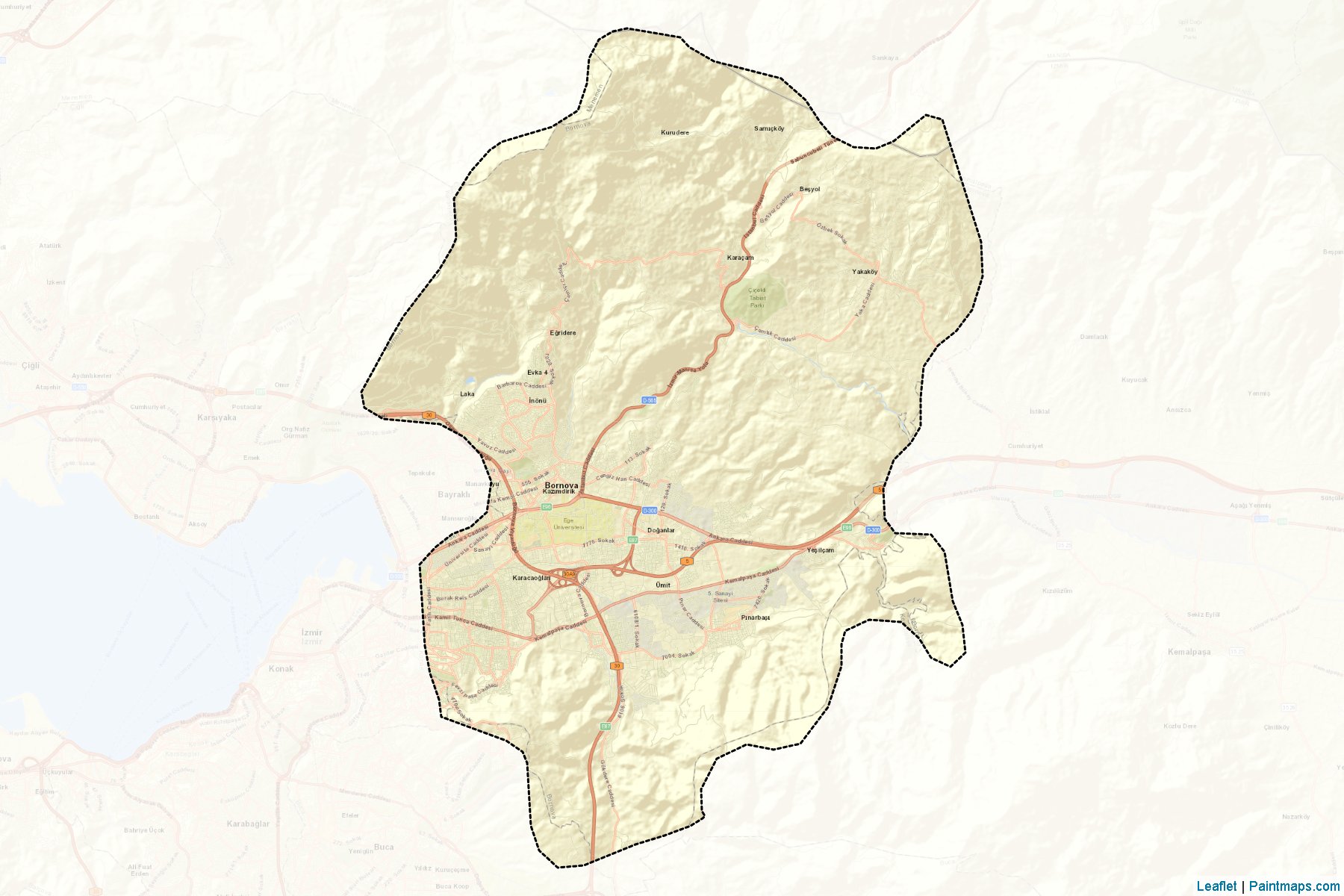 Muestras de recorte de mapas Bornova (Izmir)-2